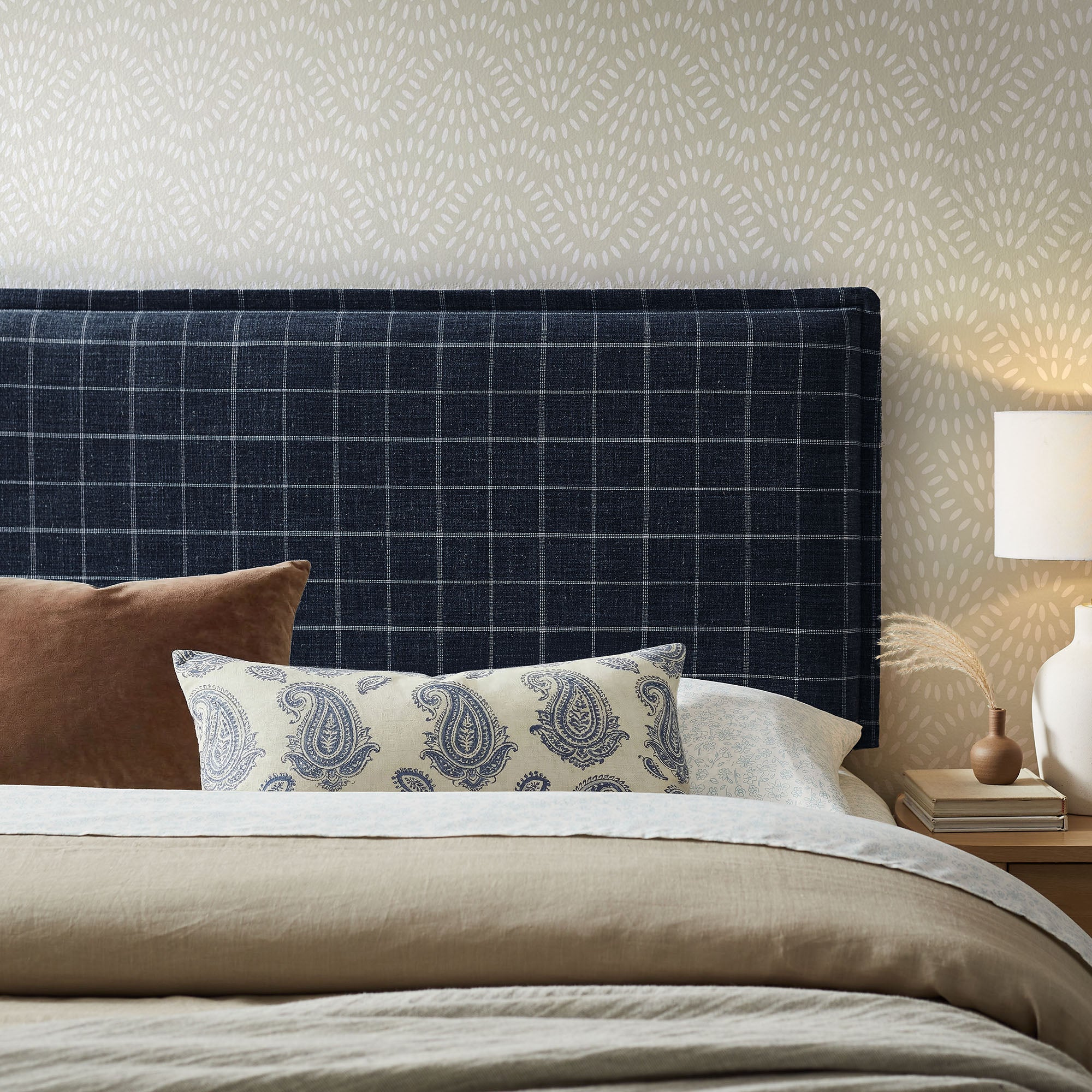 Modway MOD-7322 Camille Checkered Linen Blend Full Size Headboard