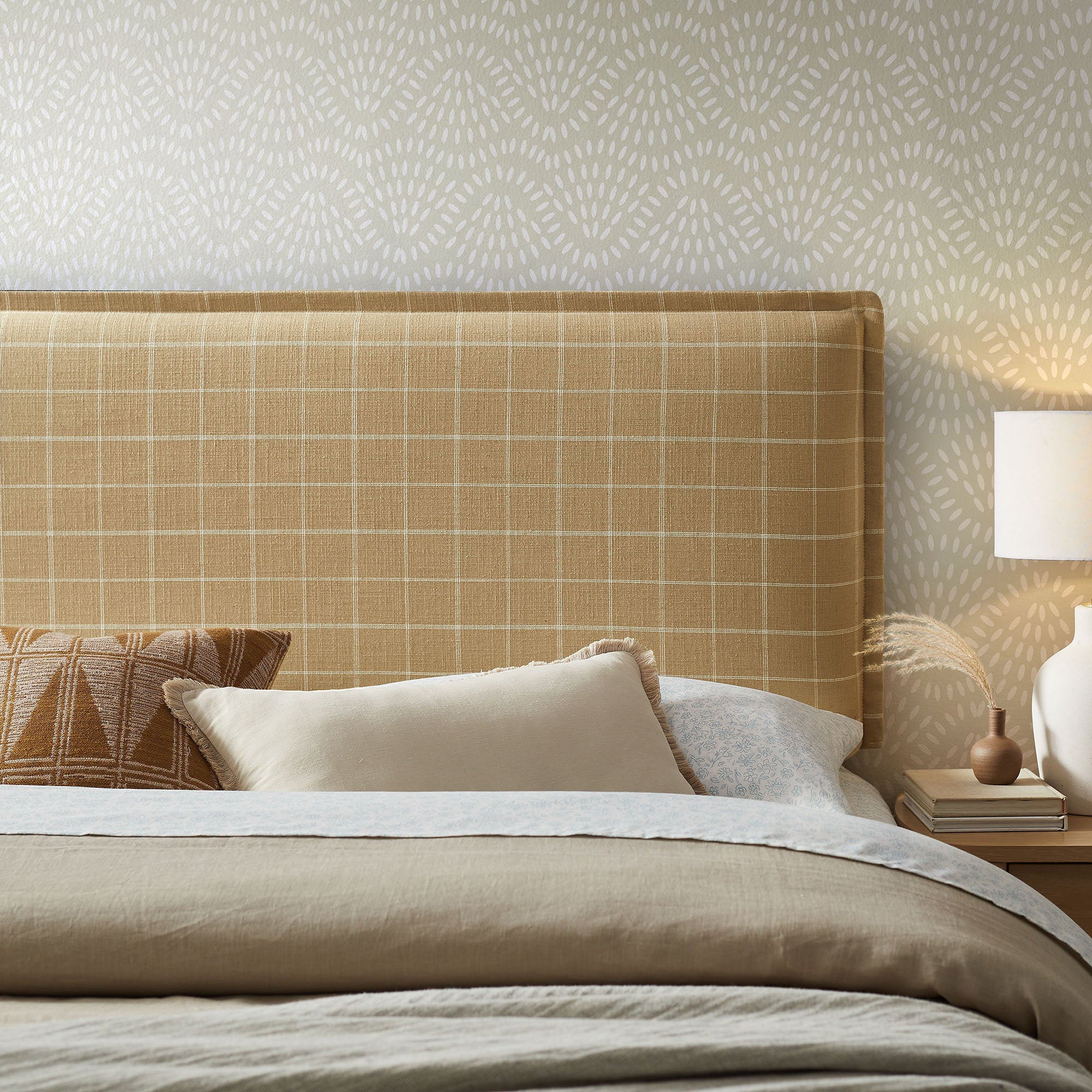 Modway MOD-7322 Camille Checkered Linen Blend Full Size Headboard