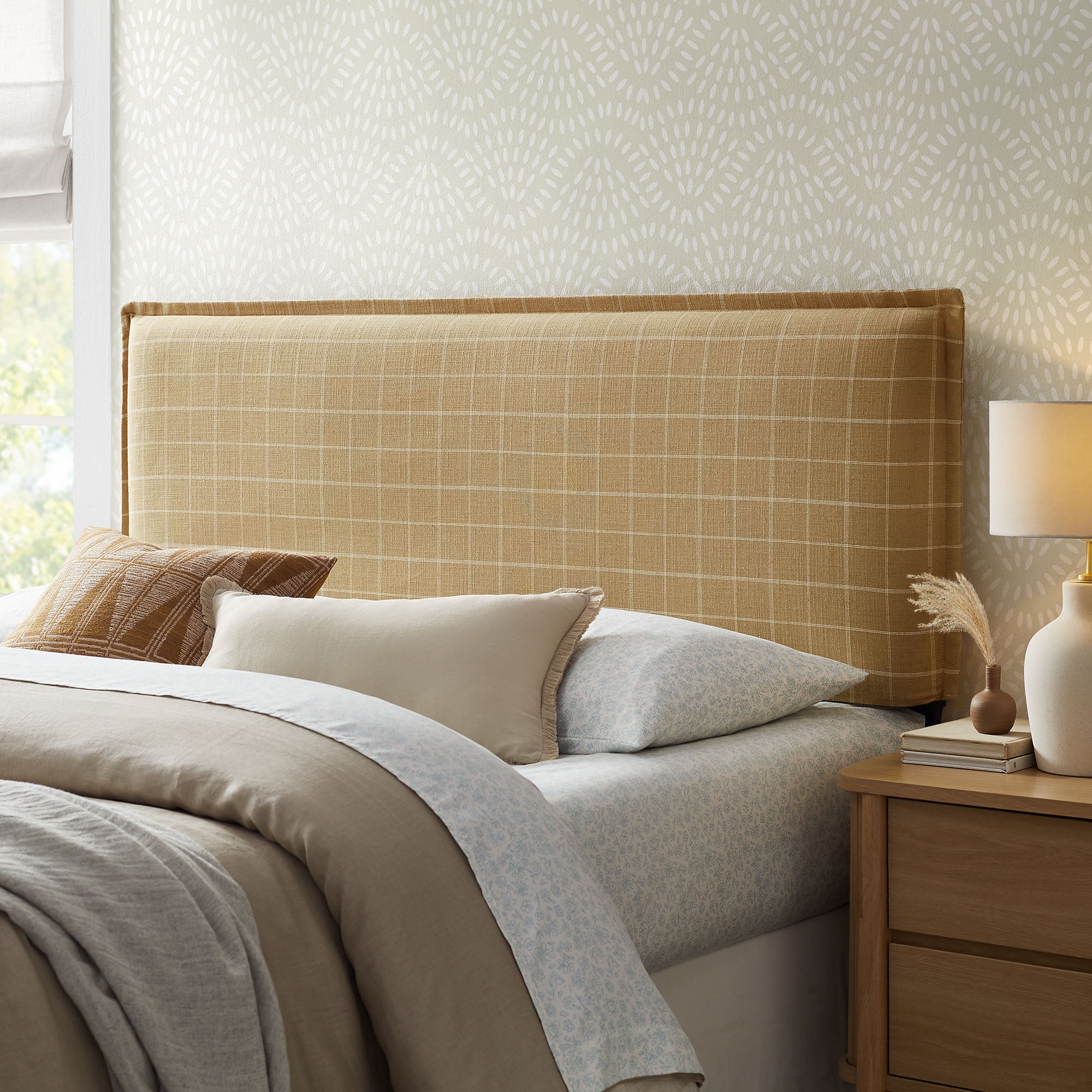 Modway MOD-7322 Camille Checkered Linen Blend Full Size Headboard