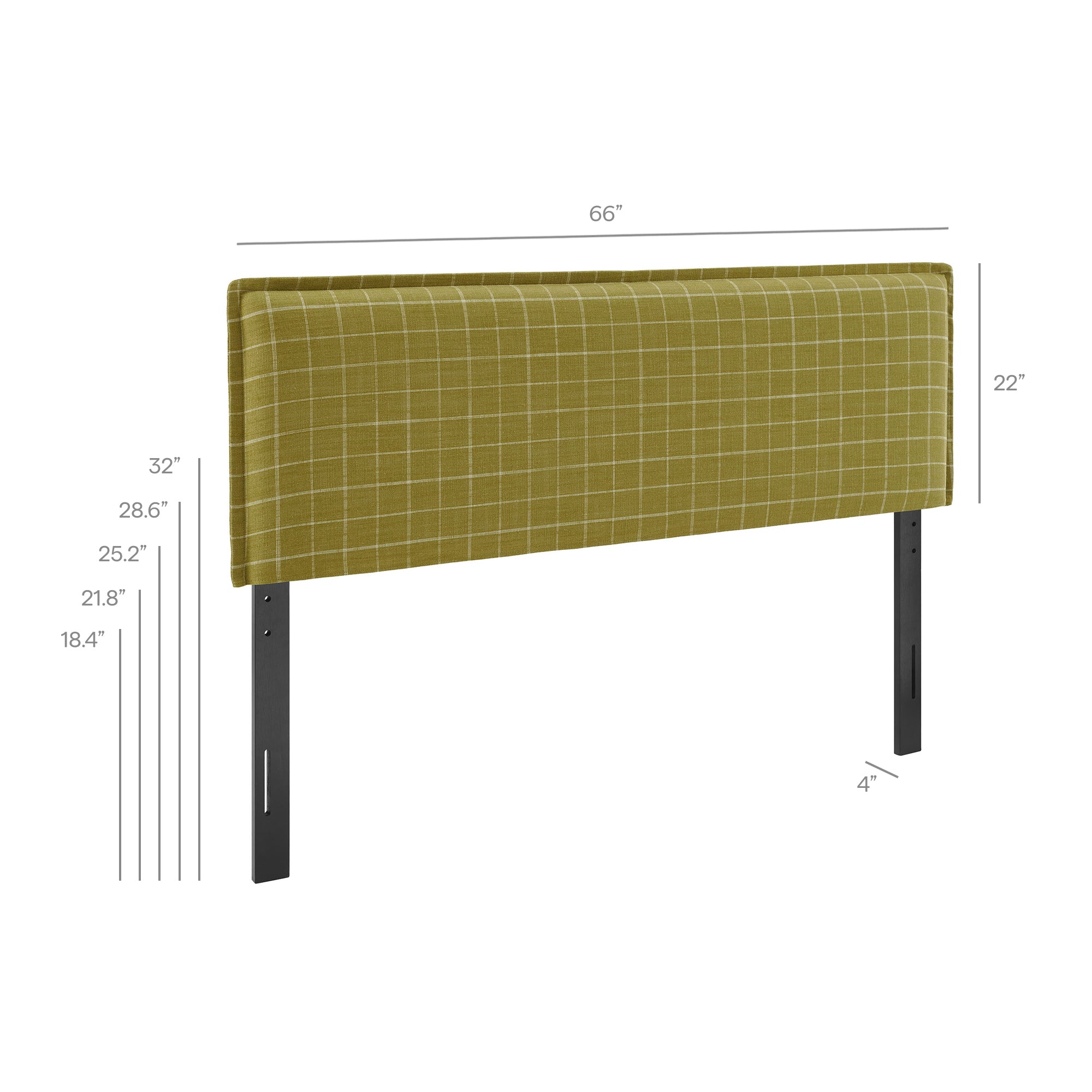 Modway MOD-7325 Camille Checkered Linen Blend Queen Size Headboard
