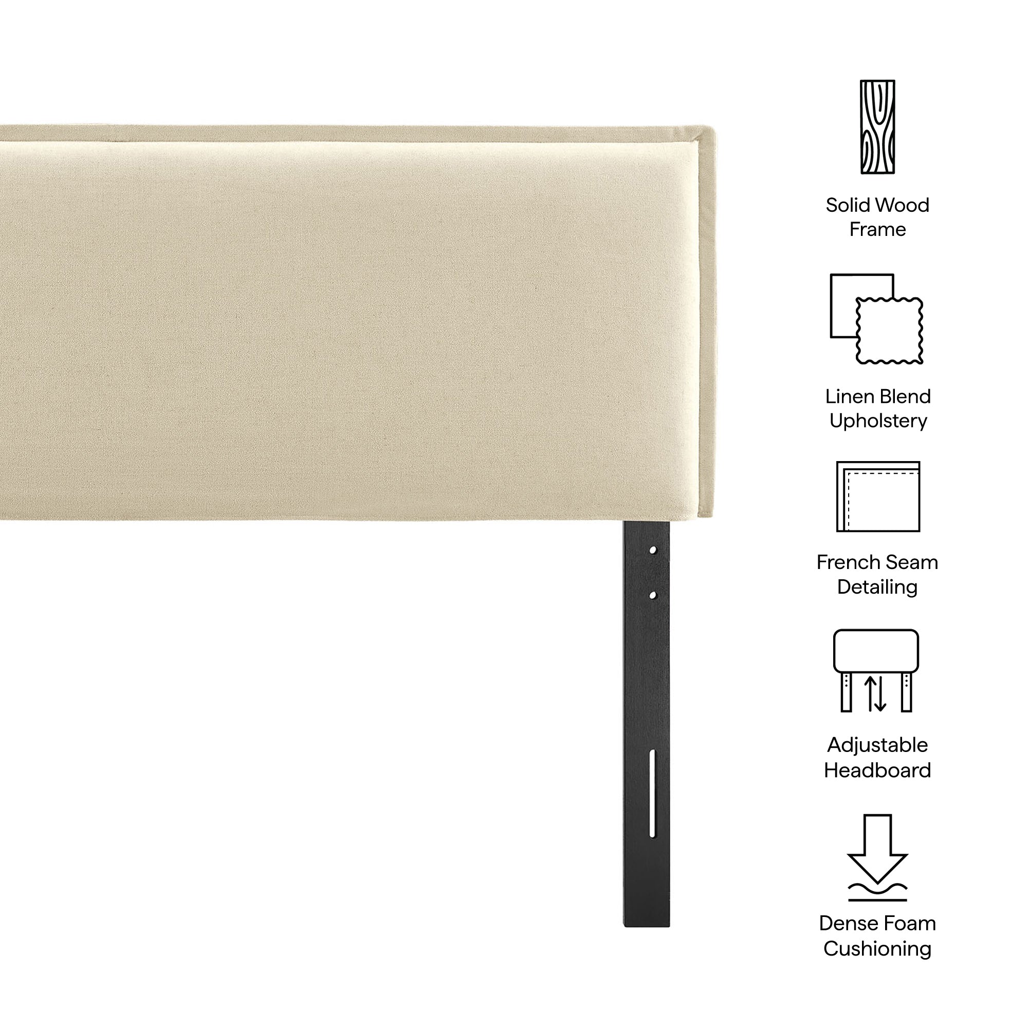Modway MOD-7326 Camille Upholstered Linen Blend King Size Headboard