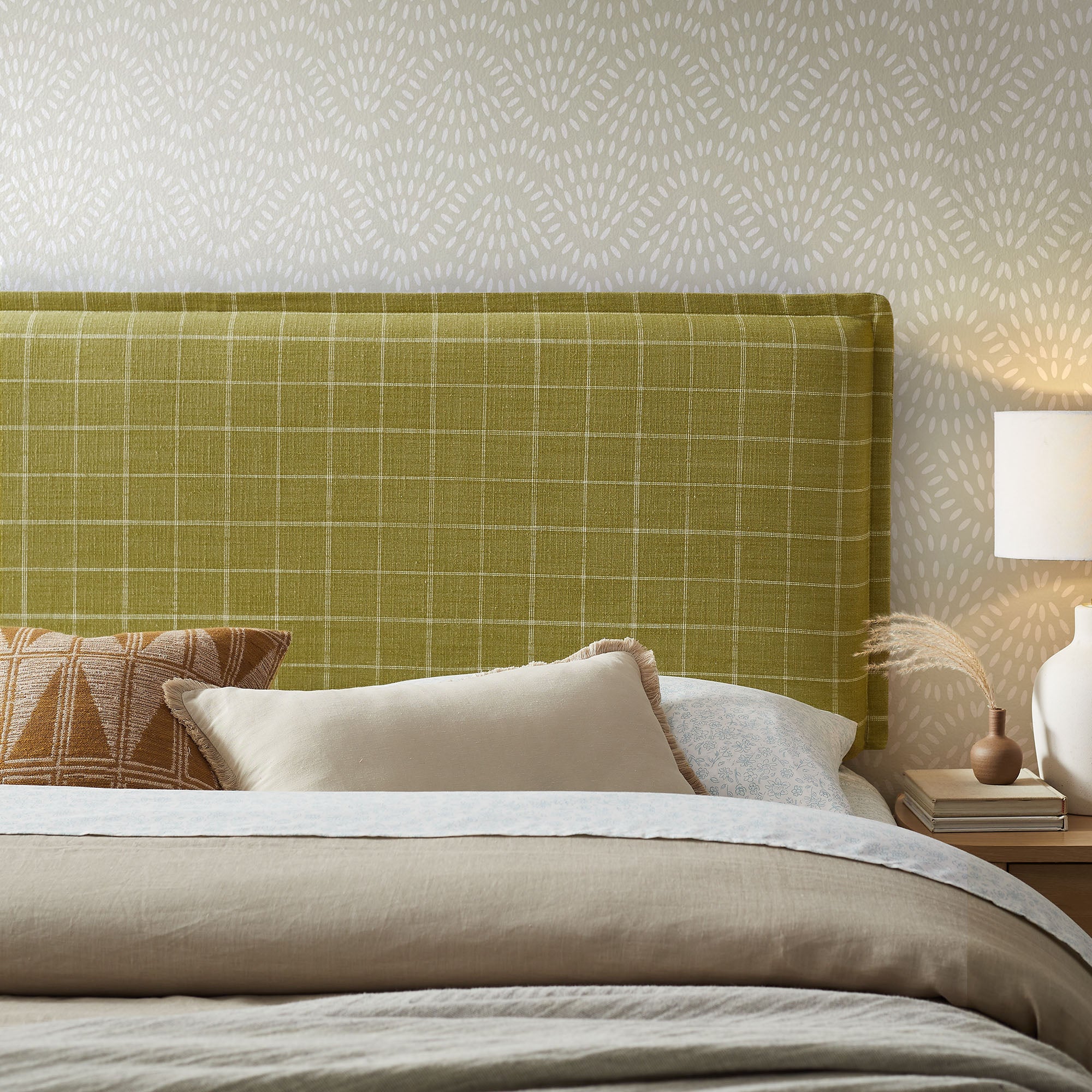 Modway MOD-7328 Camille Checkered Linen Blend King Size Headboard