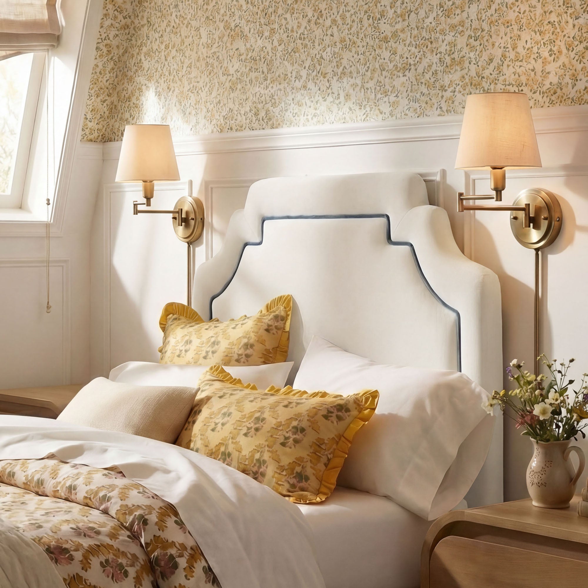 Modway MOD-7329 Magnolia Stain-Resistant Performance Velvet Twin Size Headboard