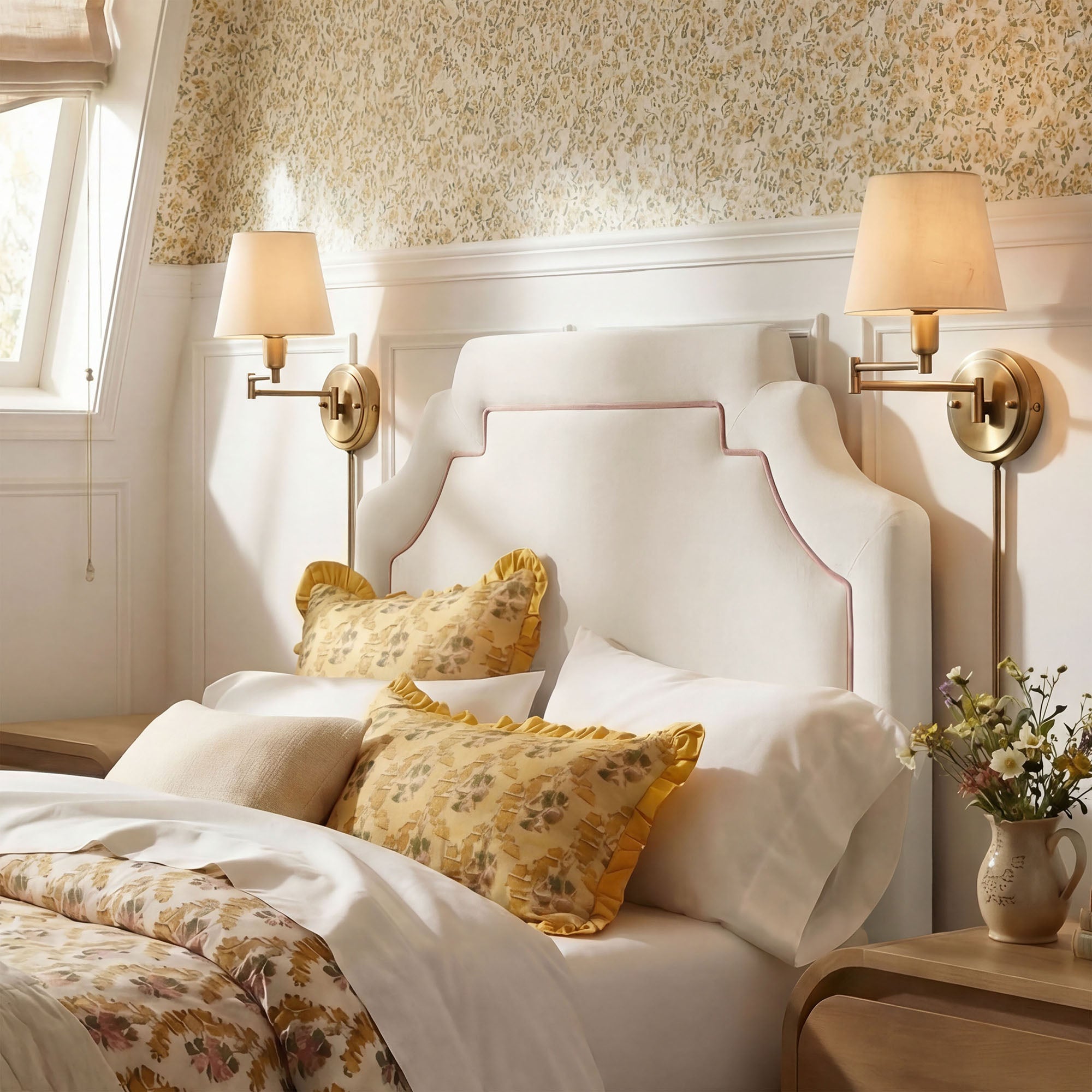 Modway MOD-7329 Magnolia Stain-Resistant Performance Velvet Twin Size Headboard