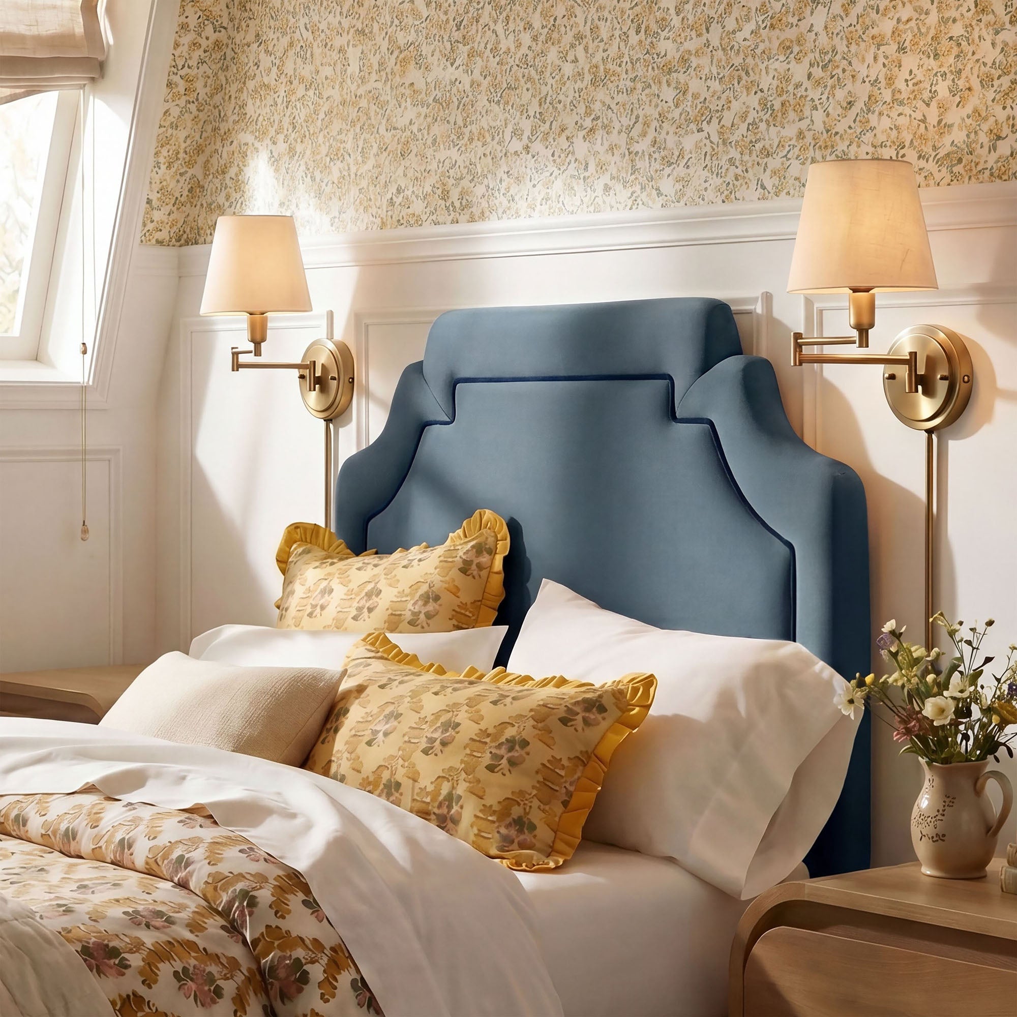 Modway MOD-7329 Magnolia Stain-Resistant Performance Velvet Twin Size Headboard