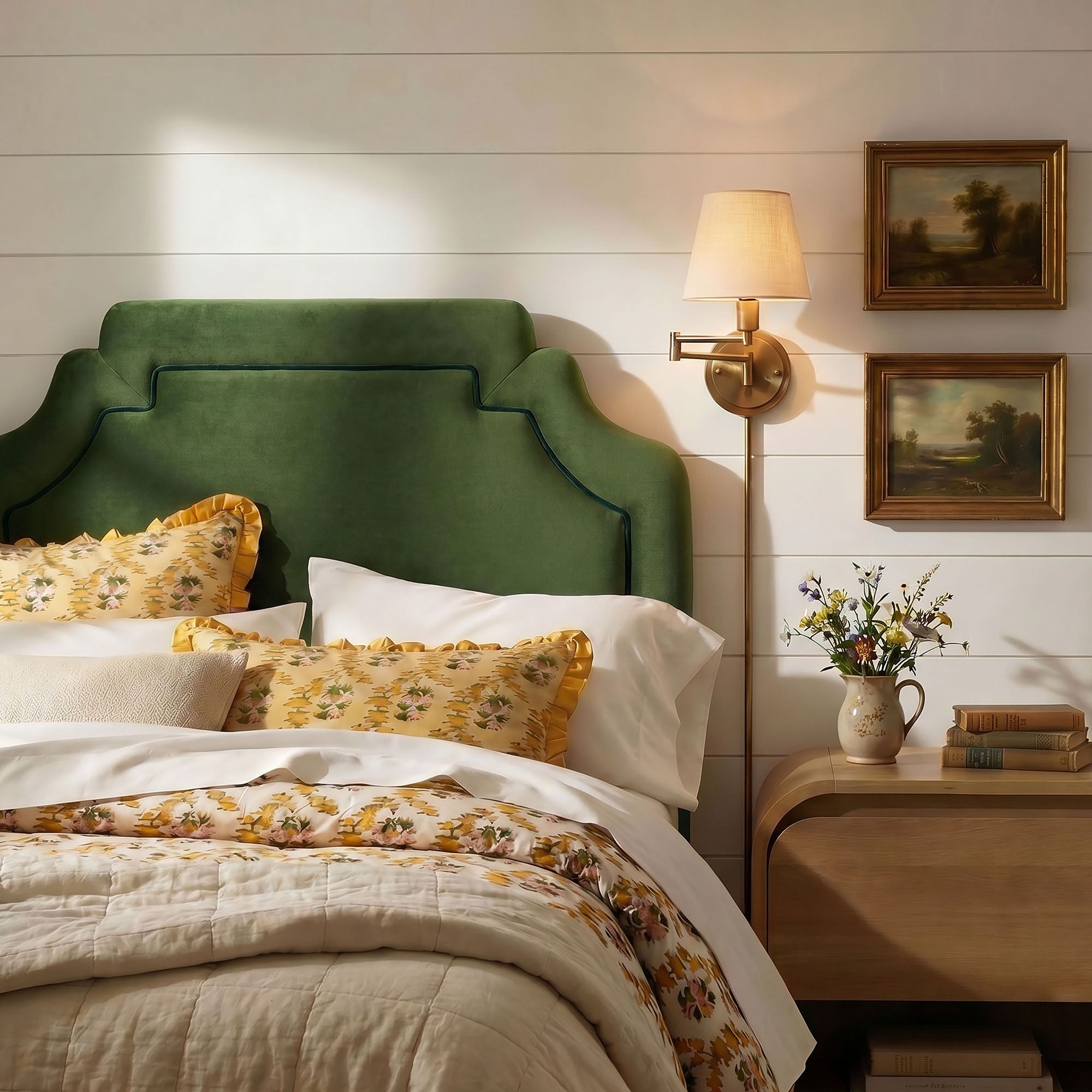 Modway MOD-7329 Magnolia Stain-Resistant Performance Velvet Twin Size Headboard