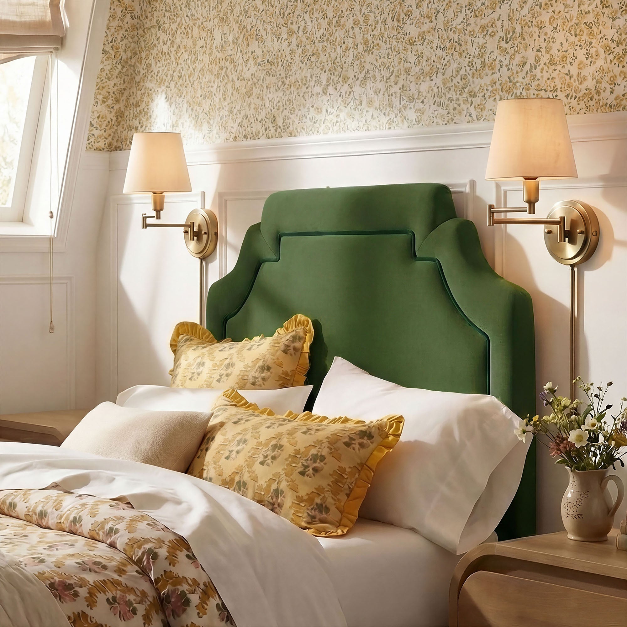 Modway MOD-7329 Magnolia Stain-Resistant Performance Velvet Twin Size Headboard