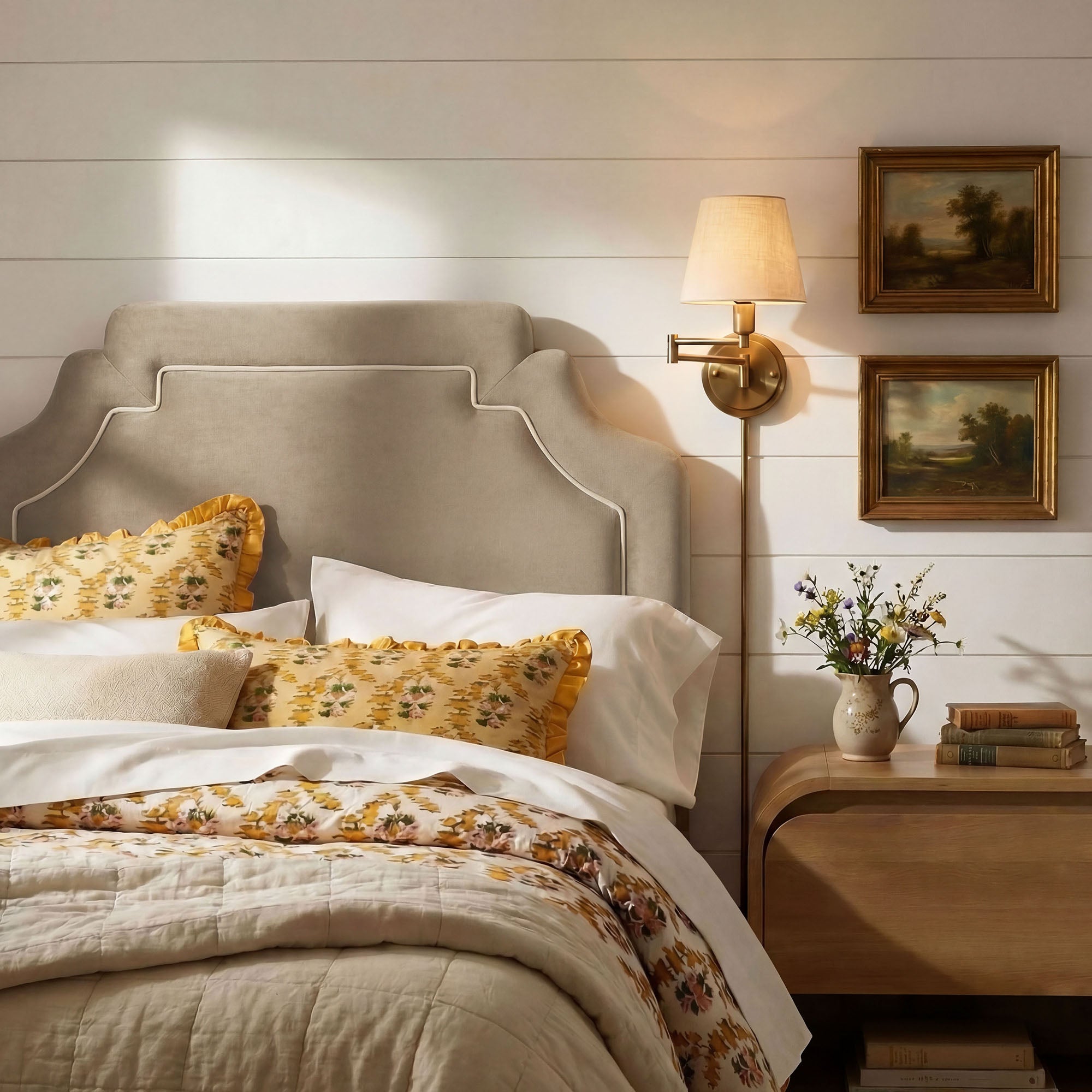 Modway MOD-7329 Magnolia Stain-Resistant Performance Velvet Twin Size Headboard