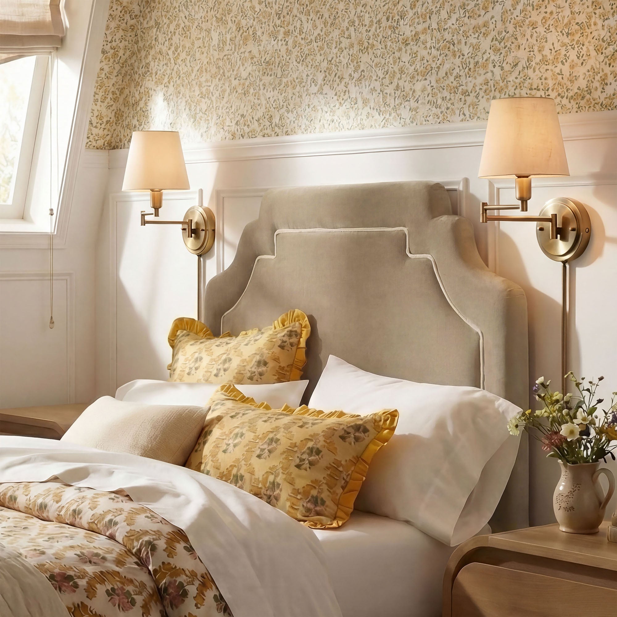 Modway MOD-7329 Magnolia Stain-Resistant Performance Velvet Twin Size Headboard