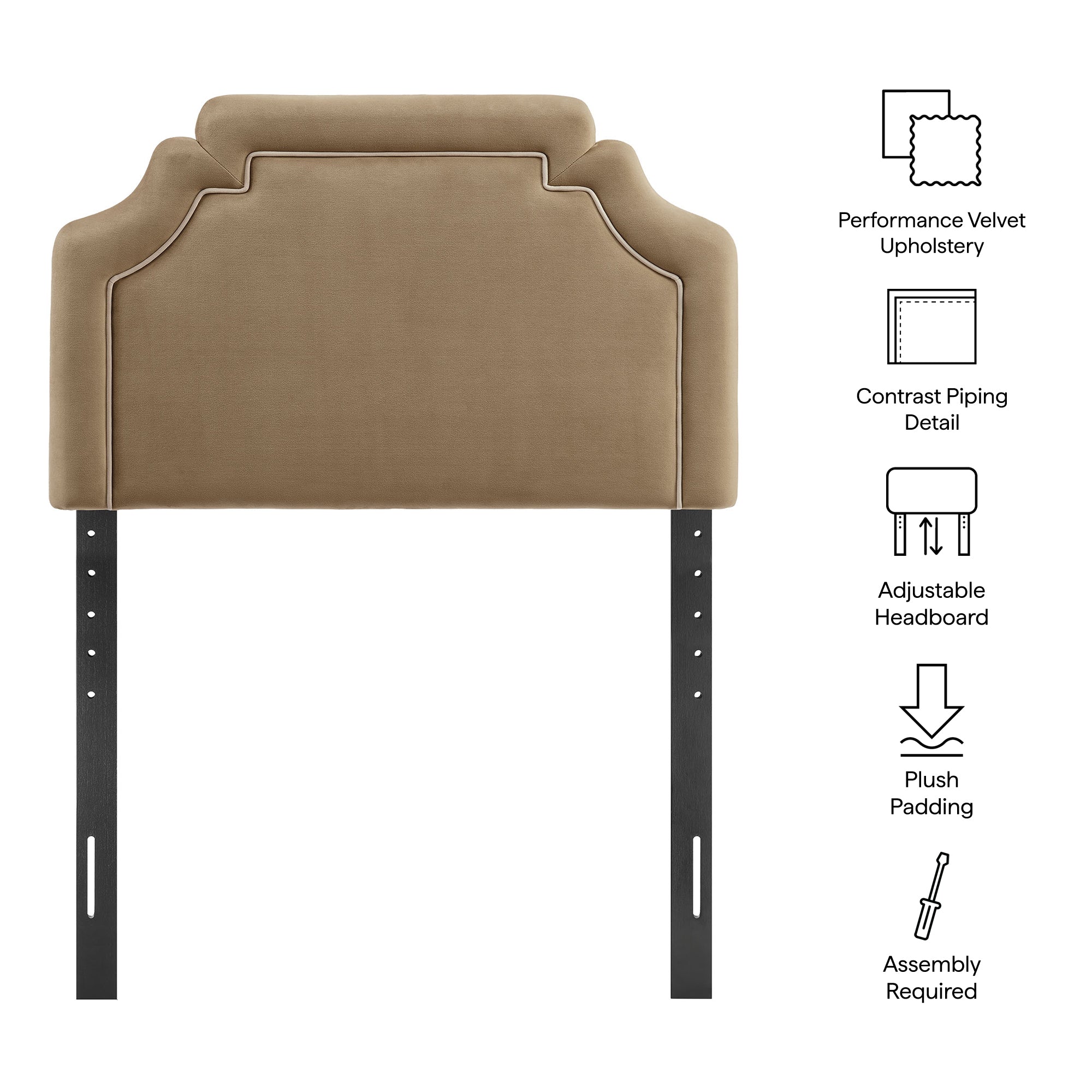 Modway MOD-7329 Magnolia Stain-Resistant Performance Velvet Twin Size Headboard