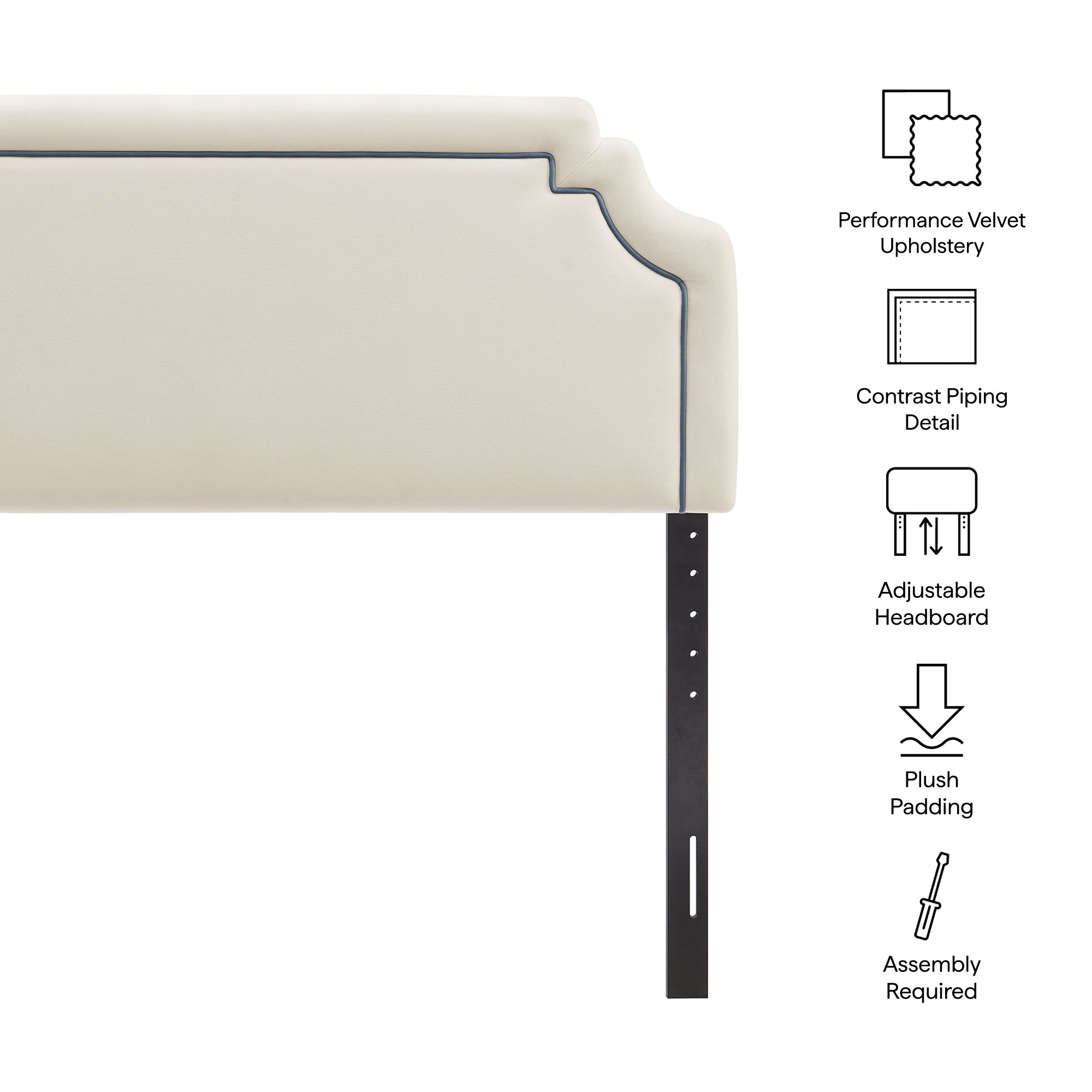 Modway MOD-7331 Magnolia Stain-Resistant Performance Velvet Queen Size Headboard
