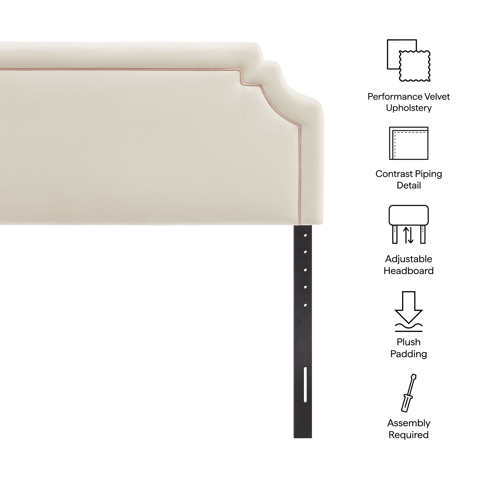 Modway MOD-7331 Magnolia Stain-Resistant Performance Velvet Queen Size Headboard