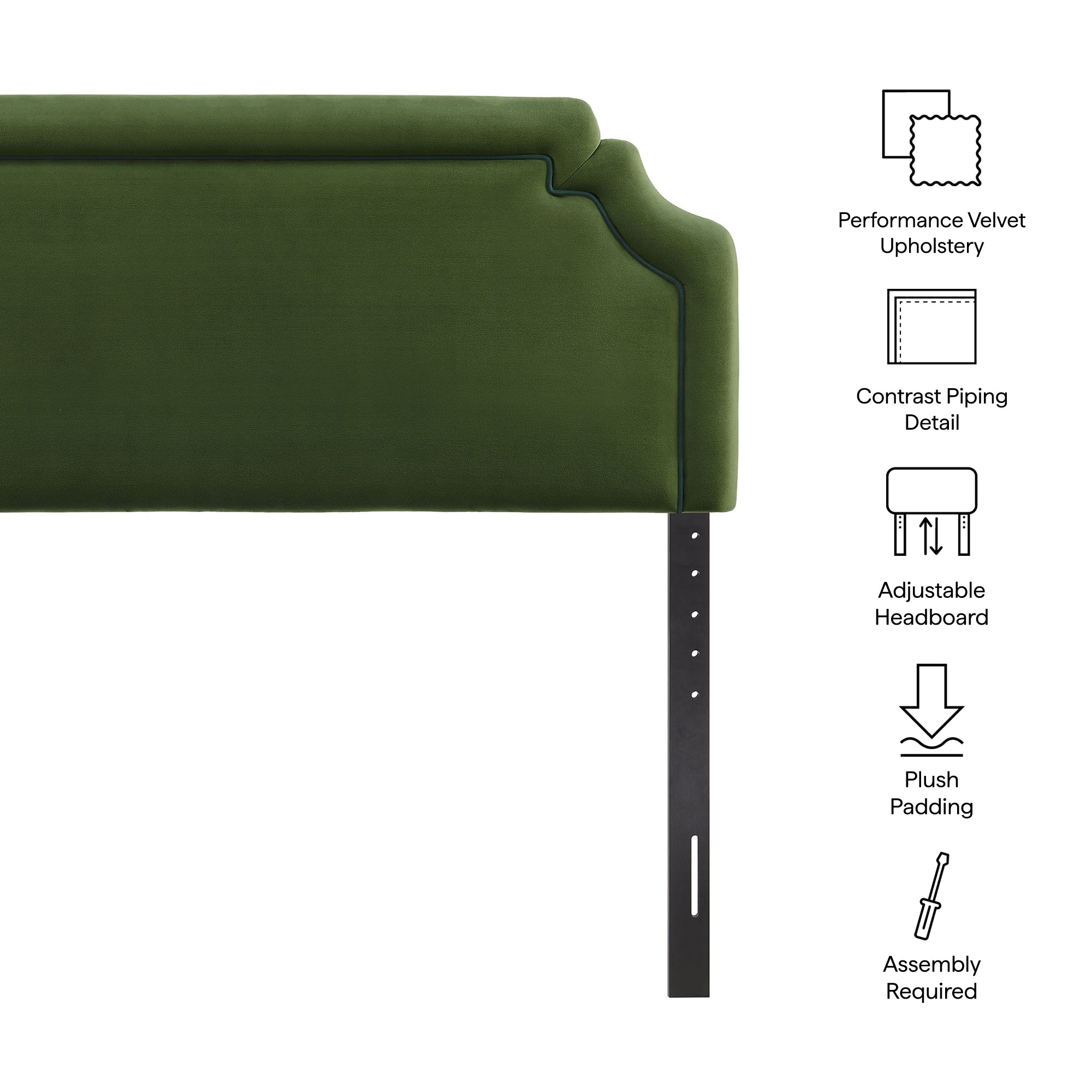Modway MOD-7332 Magnolia Stain-Resistant Performance Velvet King Size Headboard