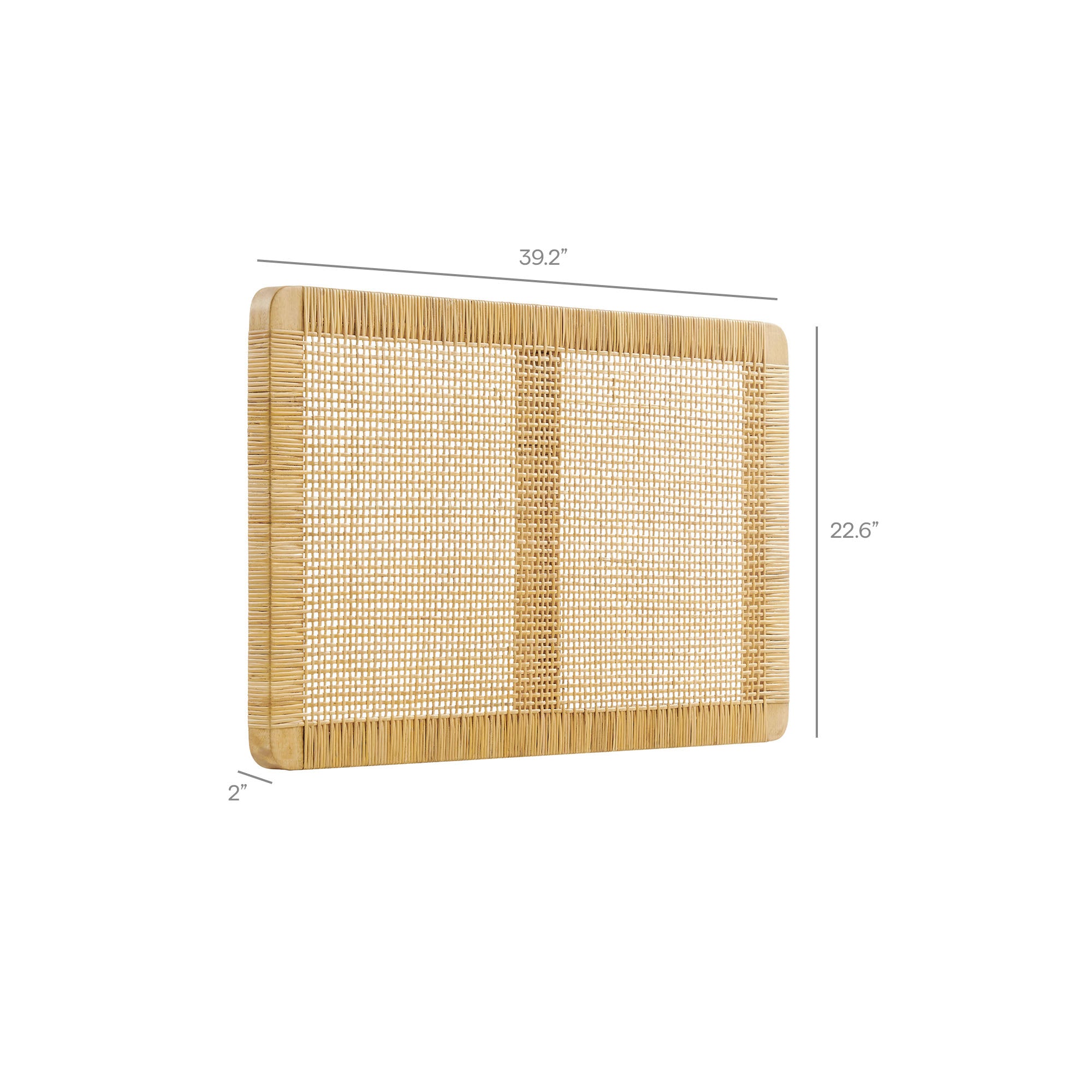Modway MOD-7337 Sandy Wall Mounted Wood and Rattan Twin Size Headboard