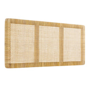 Modway MOD-7340 Sandy Wall Mounted Wood and Rattan King Size Headboard