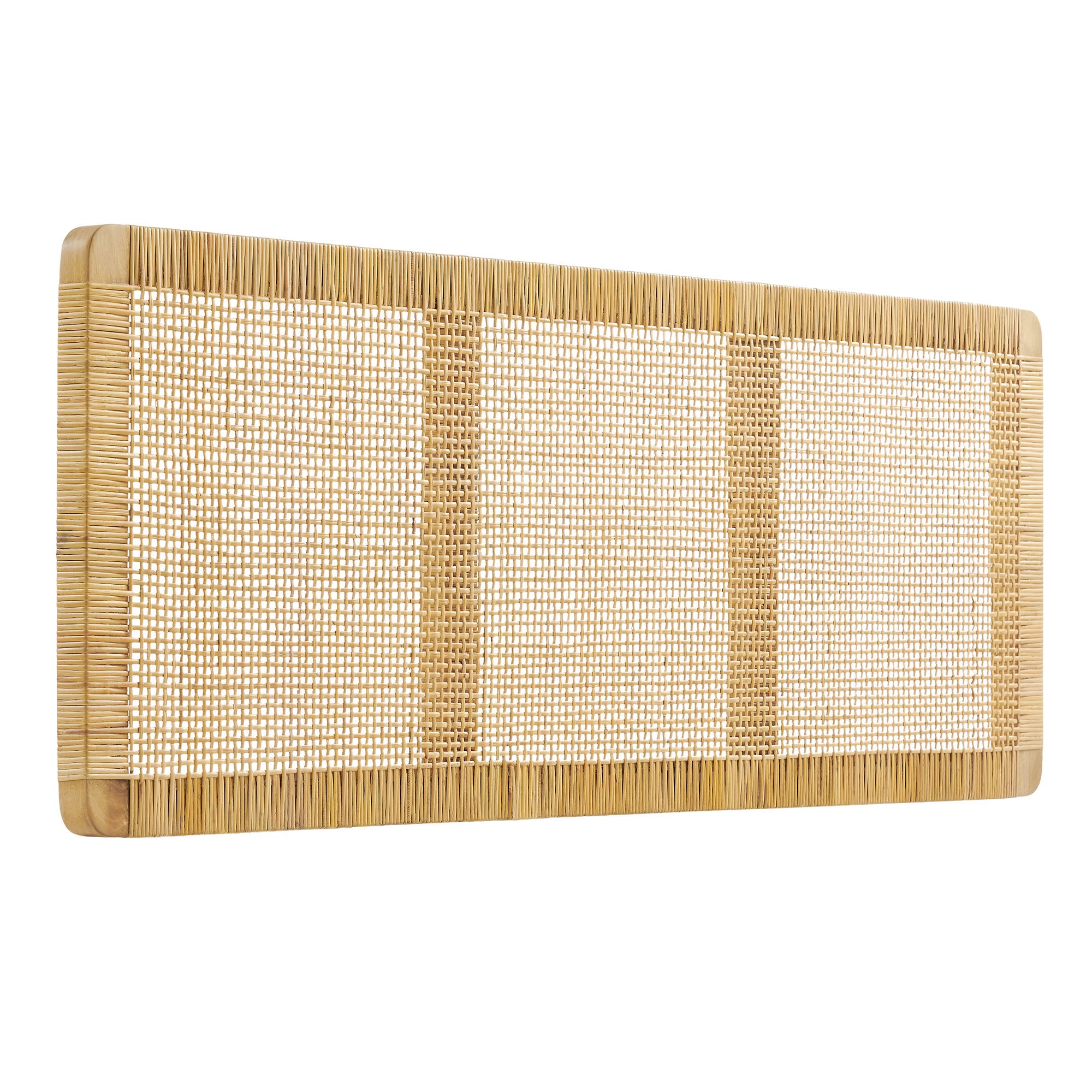 Modway MOD-7340 Sandy Wall Mounted Wood and Rattan King Size Headboard