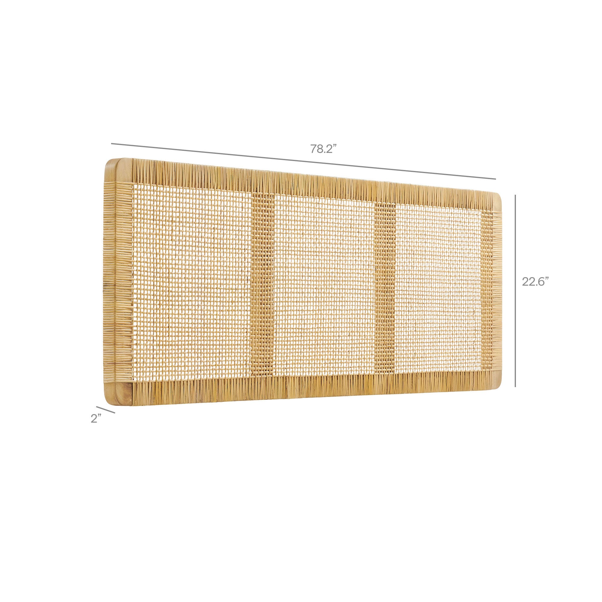 Modway MOD-7340 Sandy Wall Mounted Wood and Rattan King Size Headboard