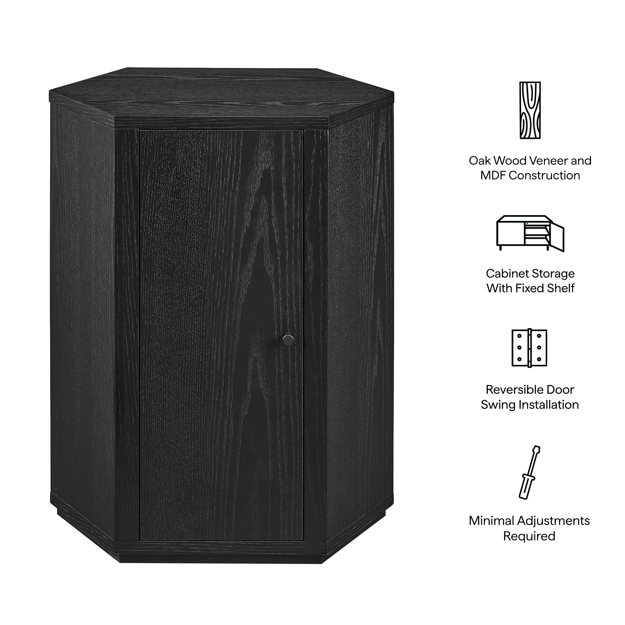 Modway Kade Faceted Wood Side Table MOD-7341
