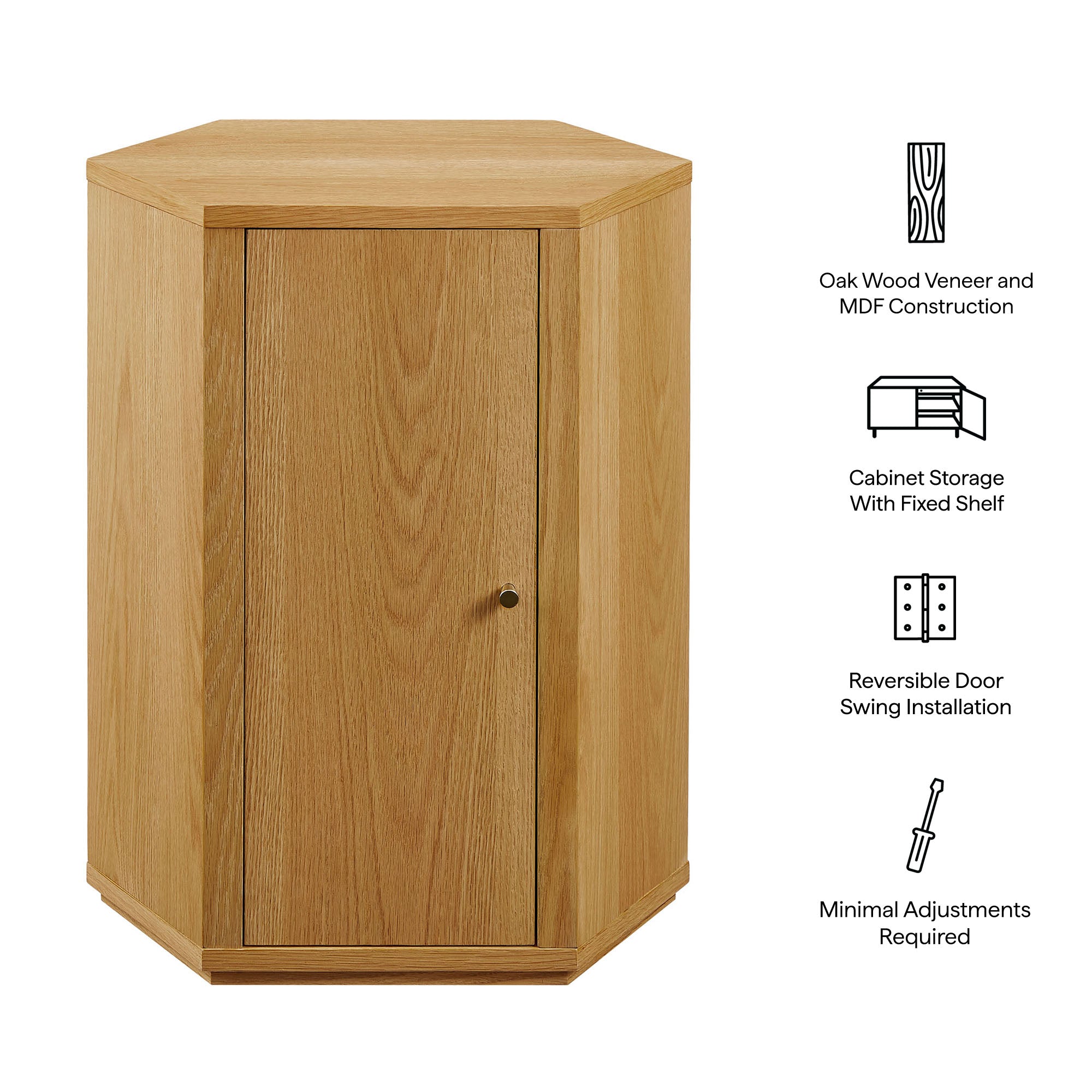 Modway Kade Faceted Wood Side Table MOD-7341