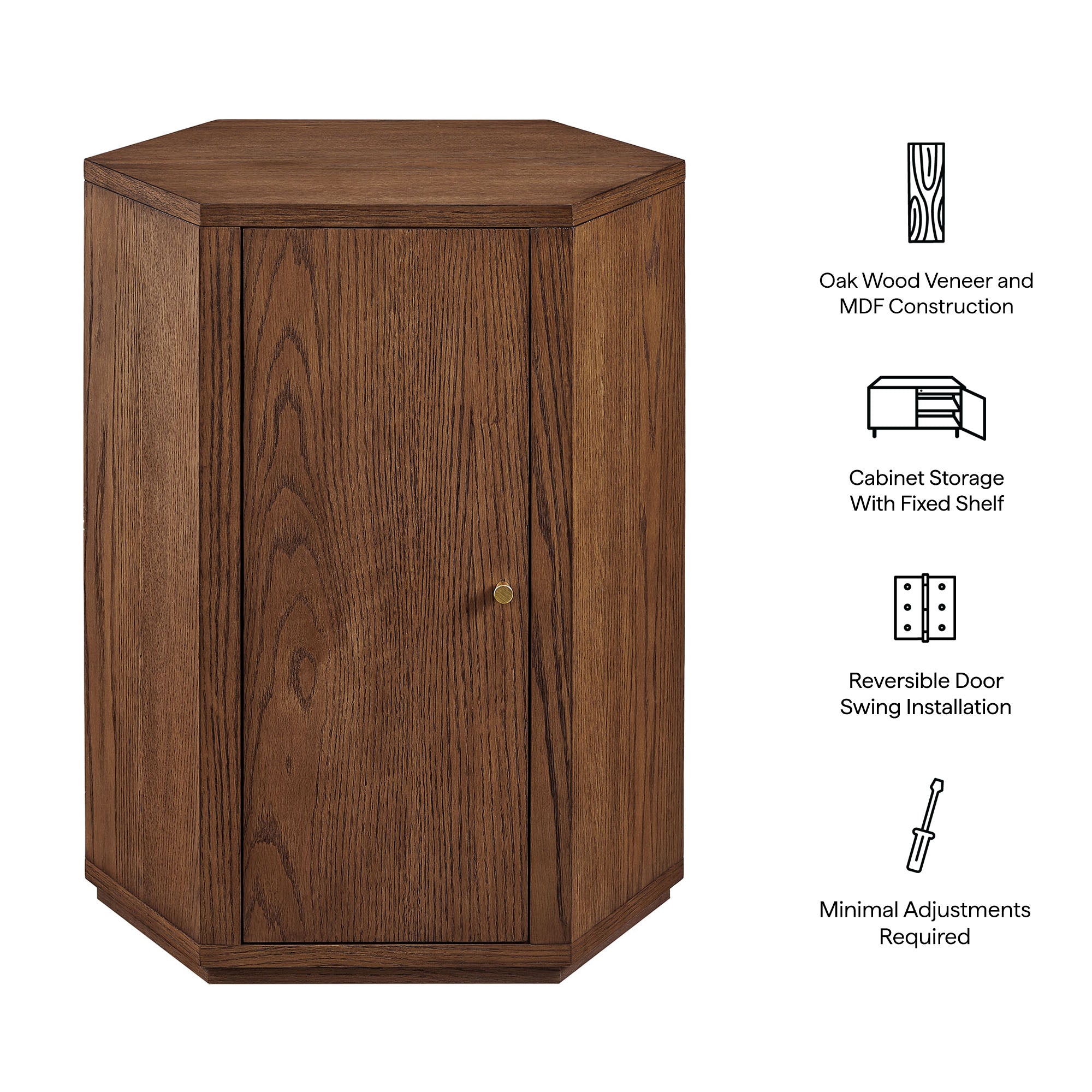 Modway Kade Faceted Wood Side Table MOD-7341