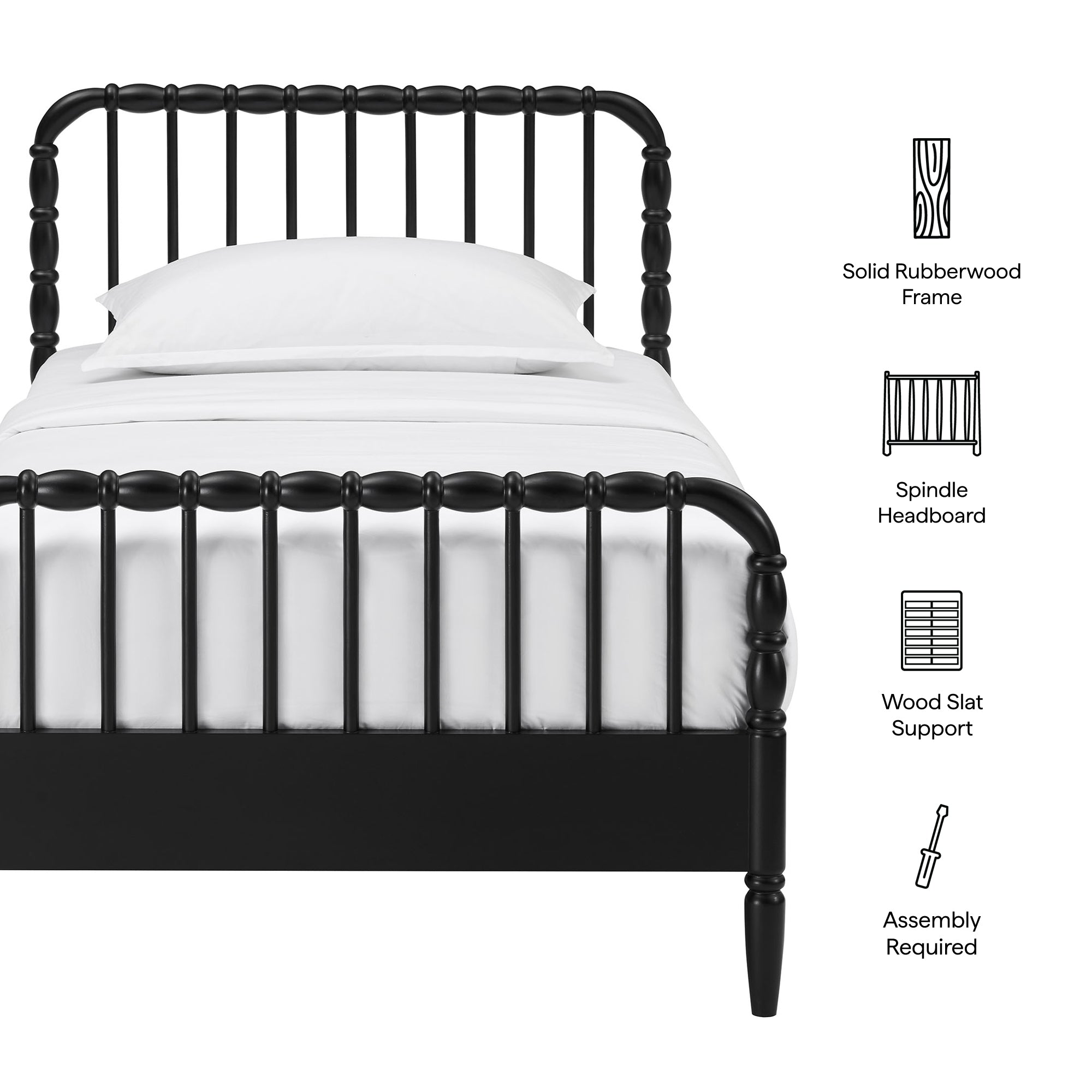 Modway Arlette Twin Size Wood Spindle Bed Frame MOD-7359
