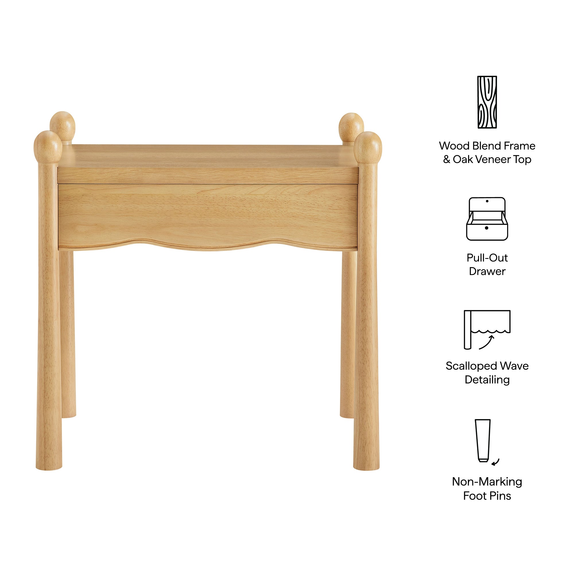 Modway Darcy Wood Nightstand or Side Table MOD-7386