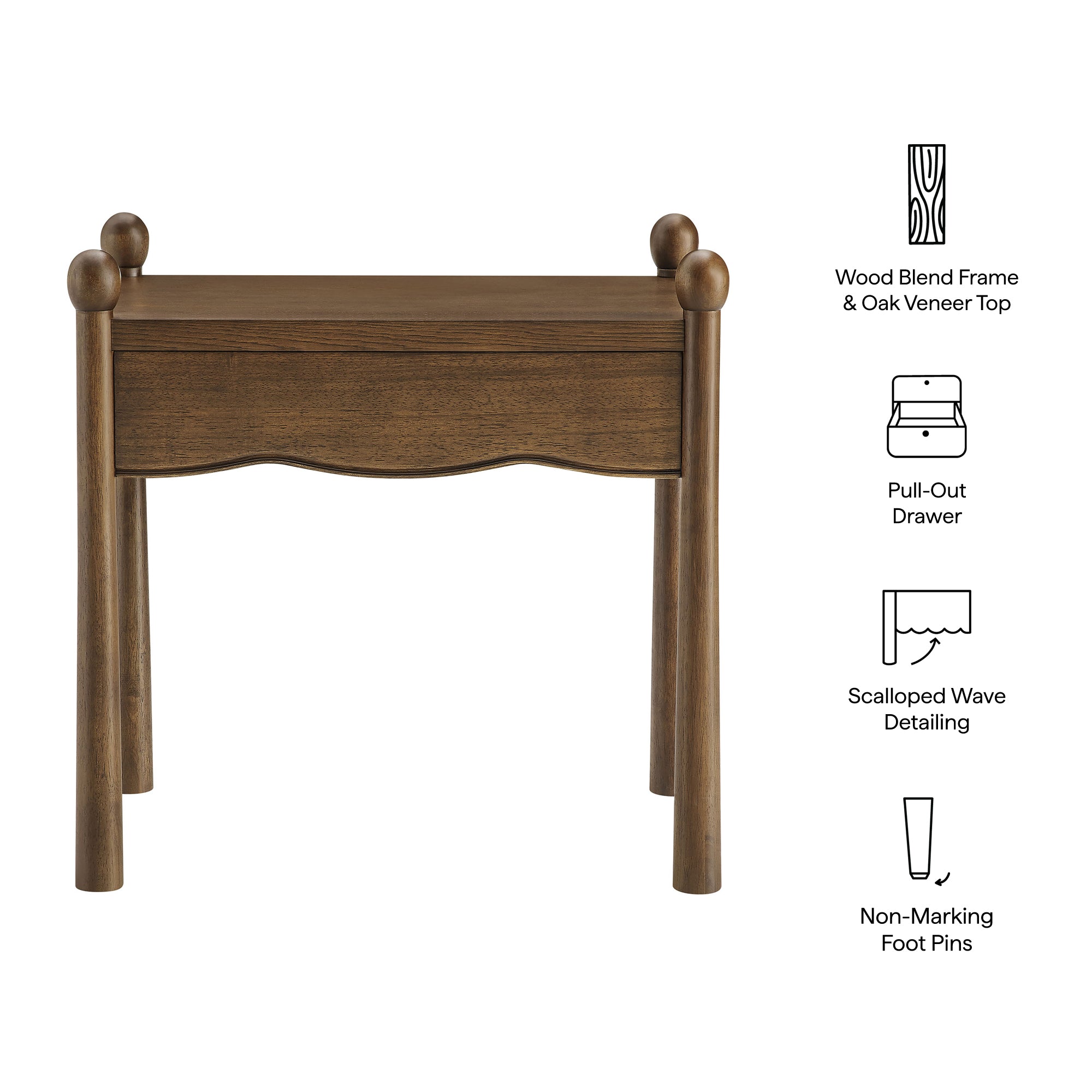 Modway Darcy Wood Nightstand or Side Table MOD-7386