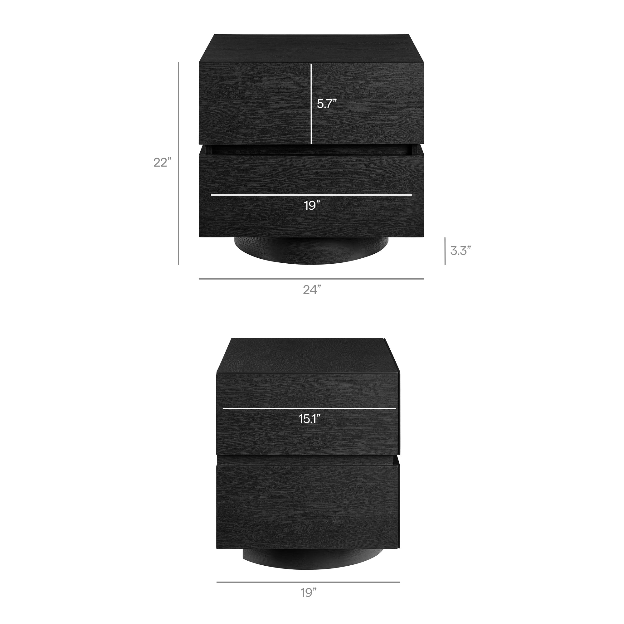 Modway Koval Floating Pedestal 2-Drawer Nightstand MOD-7804