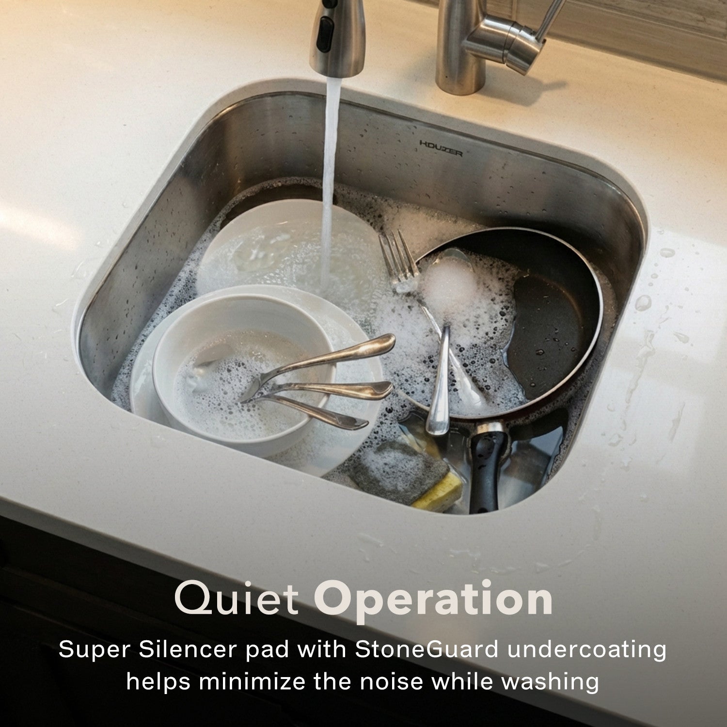 Houzer Club 17 inch Stainless Steel Undermount Bowl Bar and Prep Sink - MS-1708