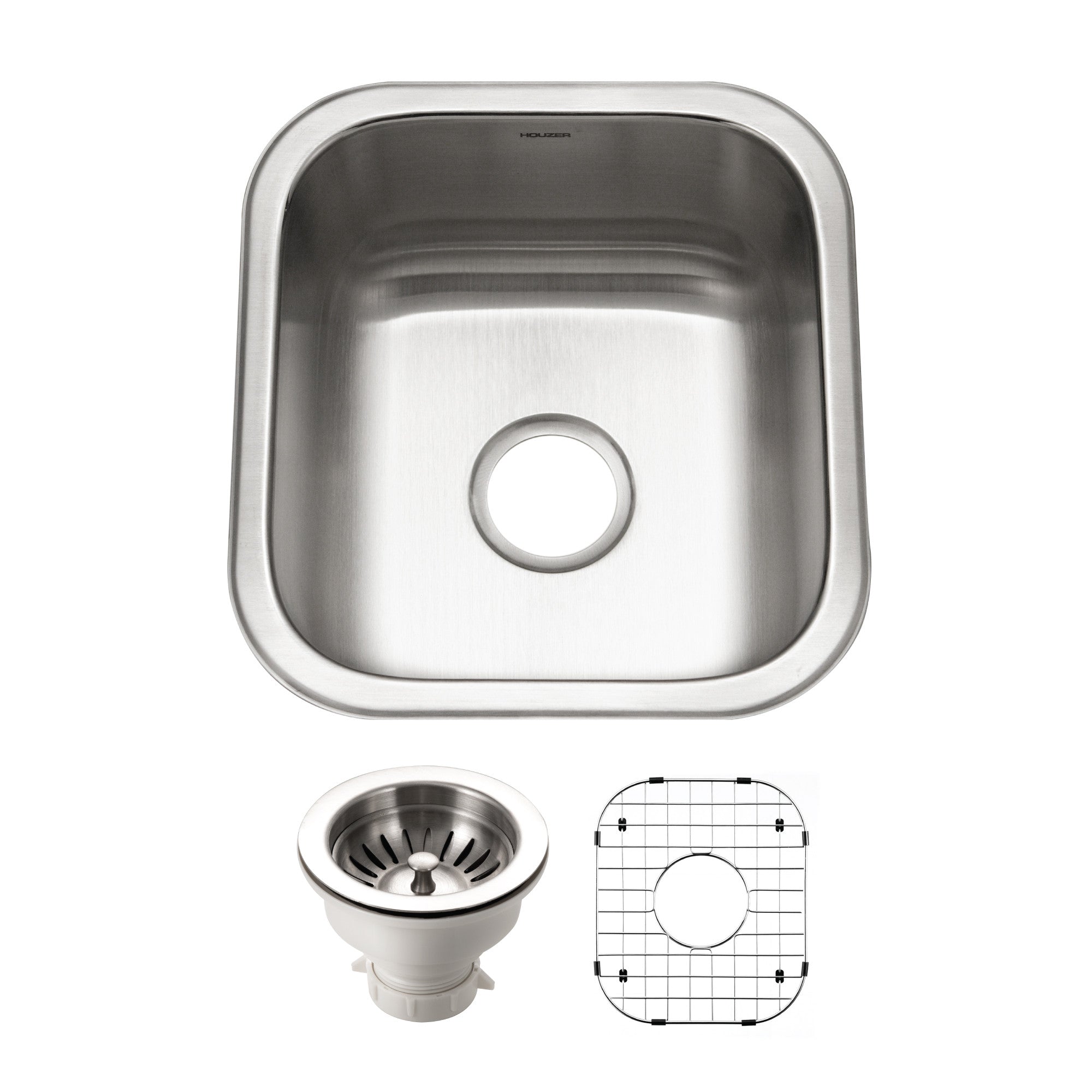 Houzer Club 17 inch Stainless Steel Undermount Bowl Bar and Prep Sink - MS-1708