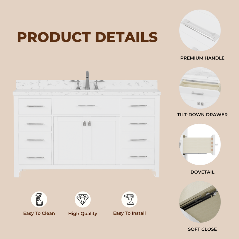 Caroline 60" Single Bath Vanity