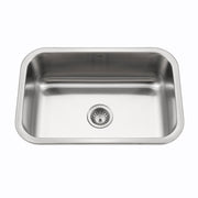Houzer Medallion Designer 27" Stainless Steel Undermount Single D Bowl Kitchen Sink with Strainer