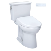 TOTO MW7864736CEFGA.10 Drake® Transitional WASHLET®+ S7A Two-Piece Toilet - 1.28 GPF - Universal Height - 10" Rough-in