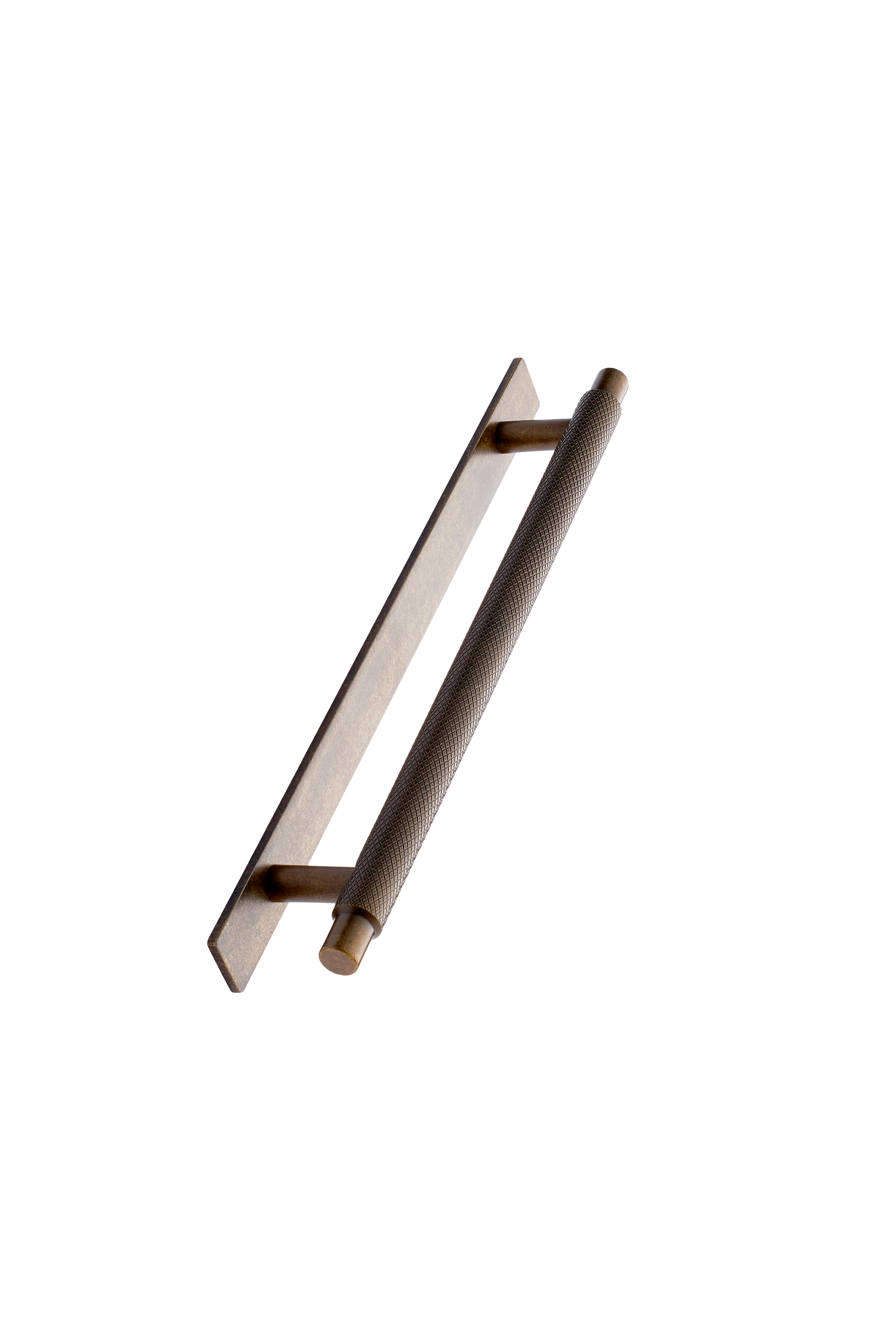 Knurled Backplate Antique Bronze "Manor" Knobs and Drawer Pulls