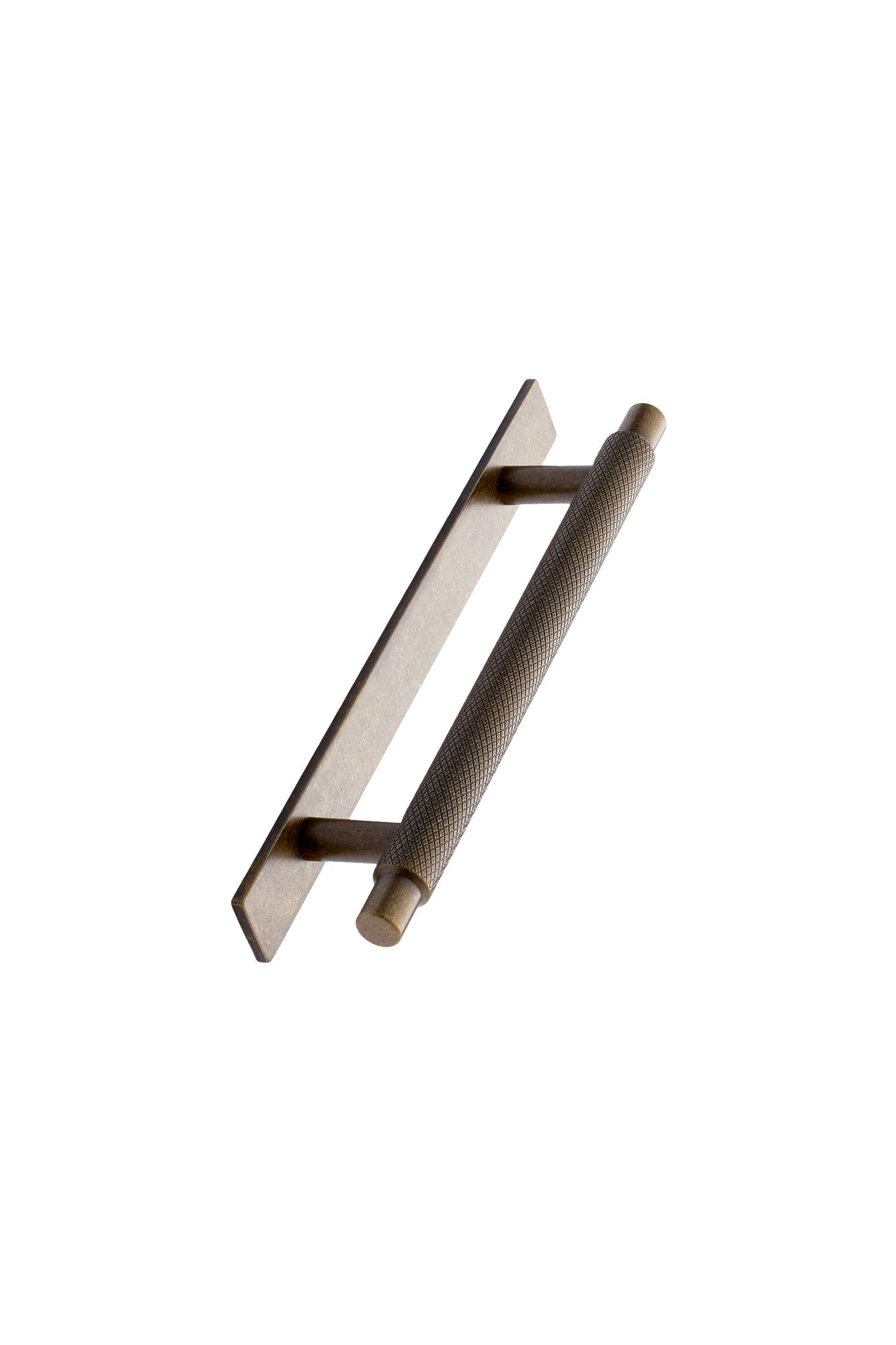 Knurled Backplate Antique Bronze "Manor" Knobs and Drawer Pulls