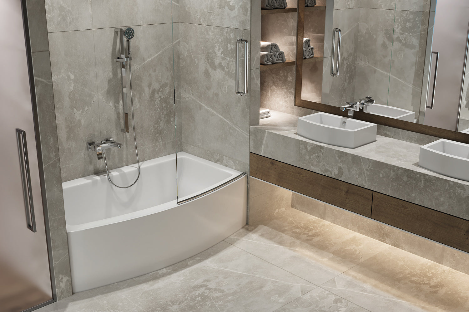 Americh Mezzaluna 6032 ADA Left Hand - Platinum Series Skirted Bathtub MZ6032PL-WH