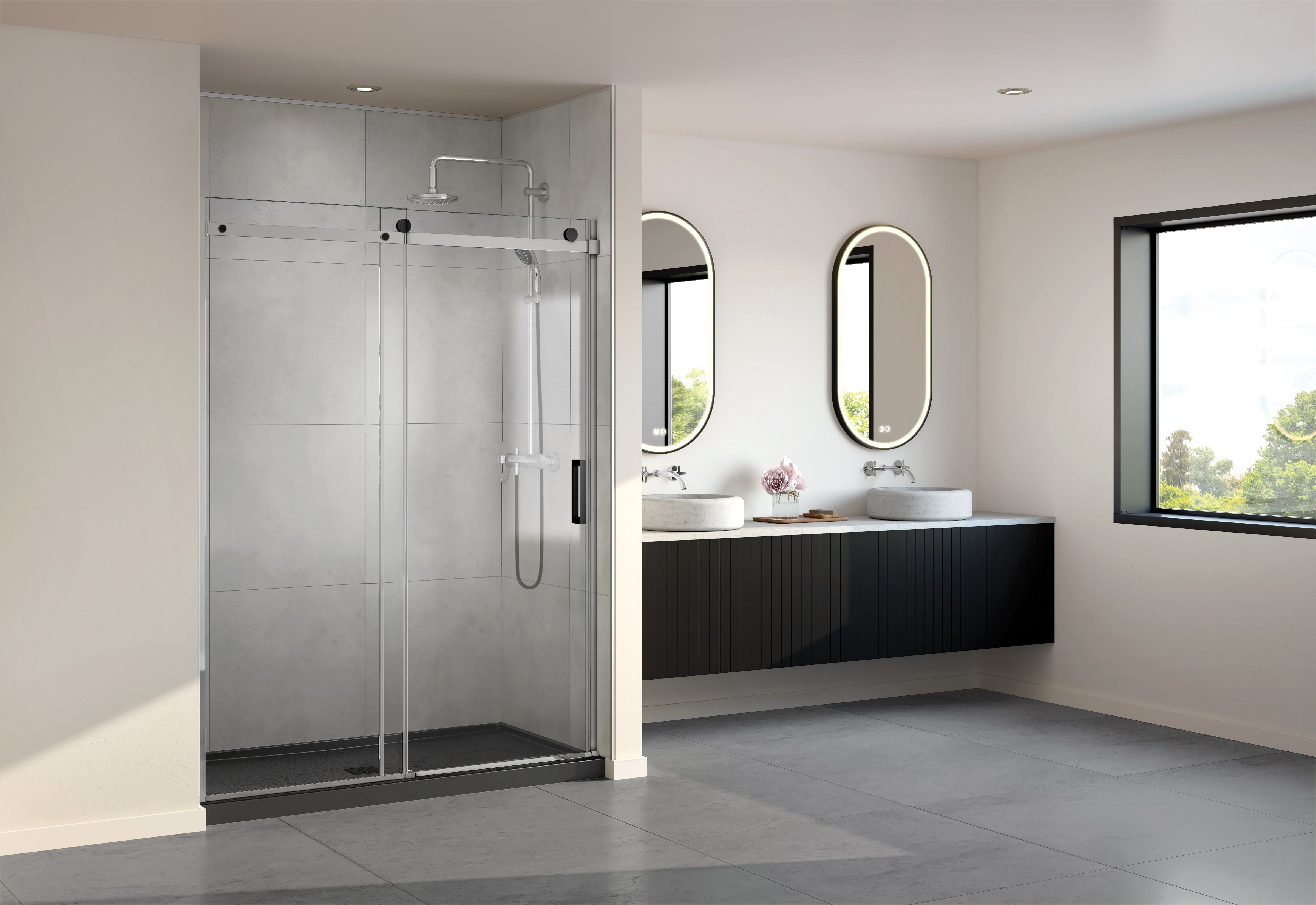 Fleurco Horizon In-Line Sliding Shower Door