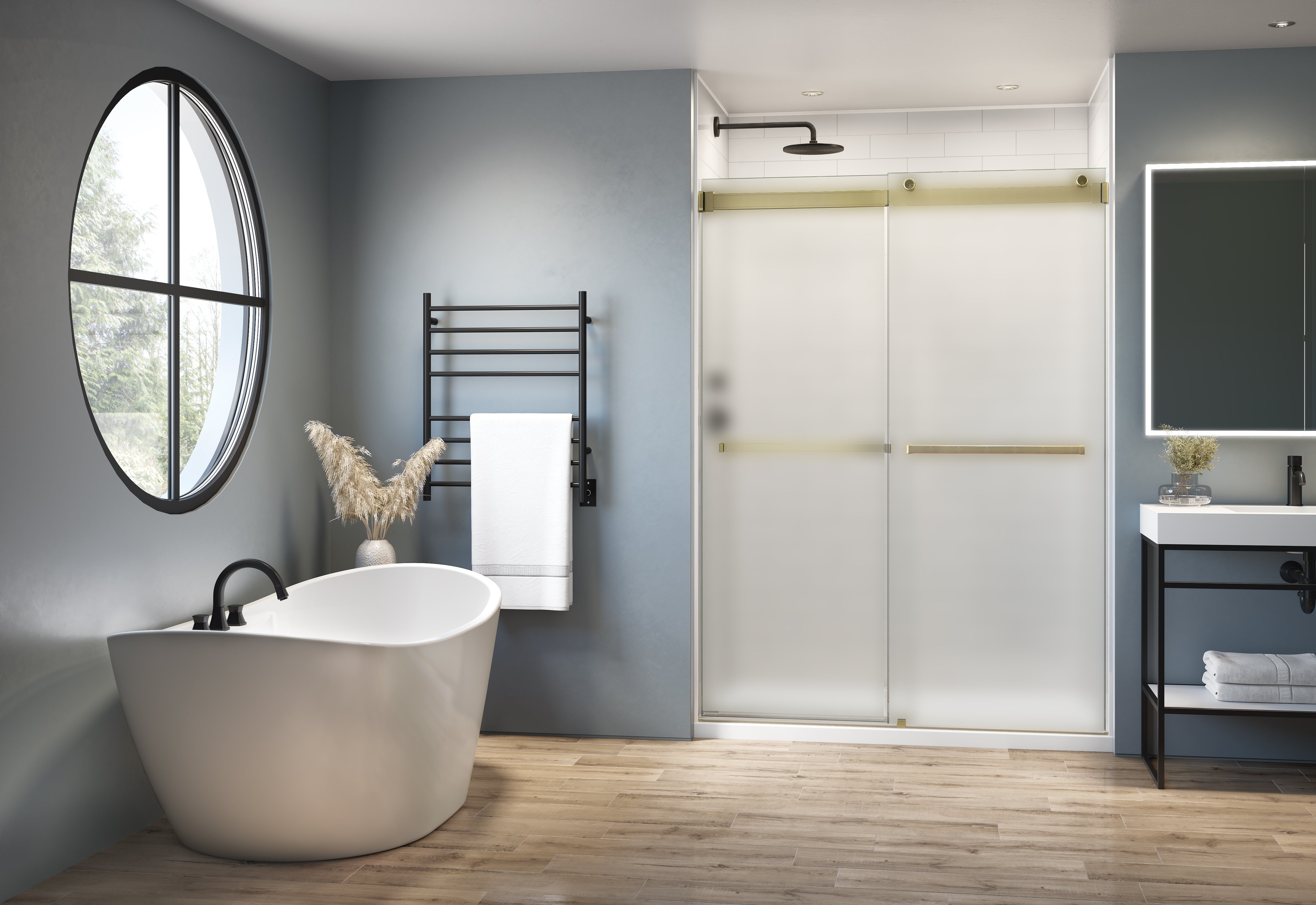 Fleurco Gemini Plus Frameless Sliding Shower Door 79 Inch