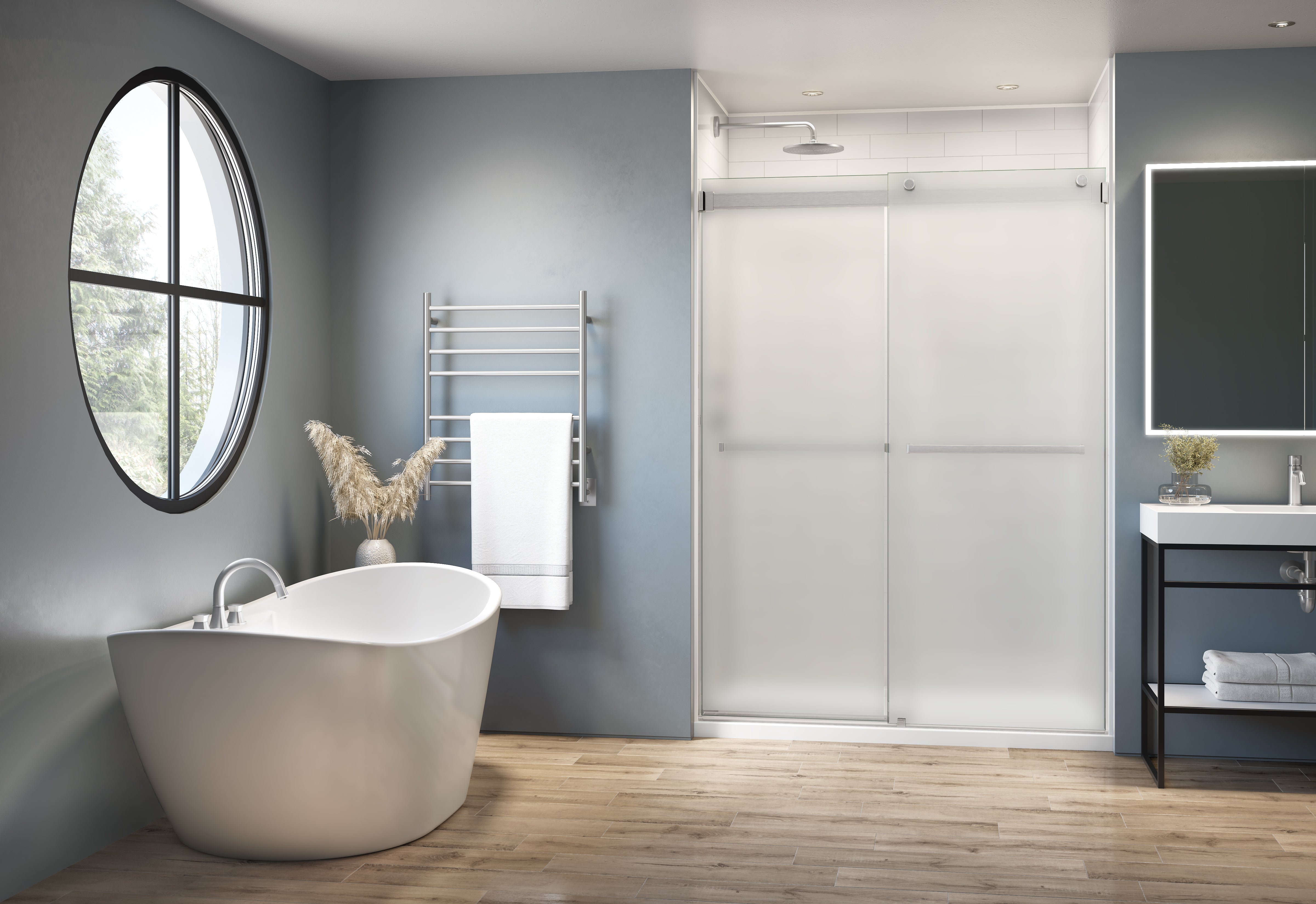 Fleurco Gemini Plus Frameless Sliding Shower Door 79 Inch