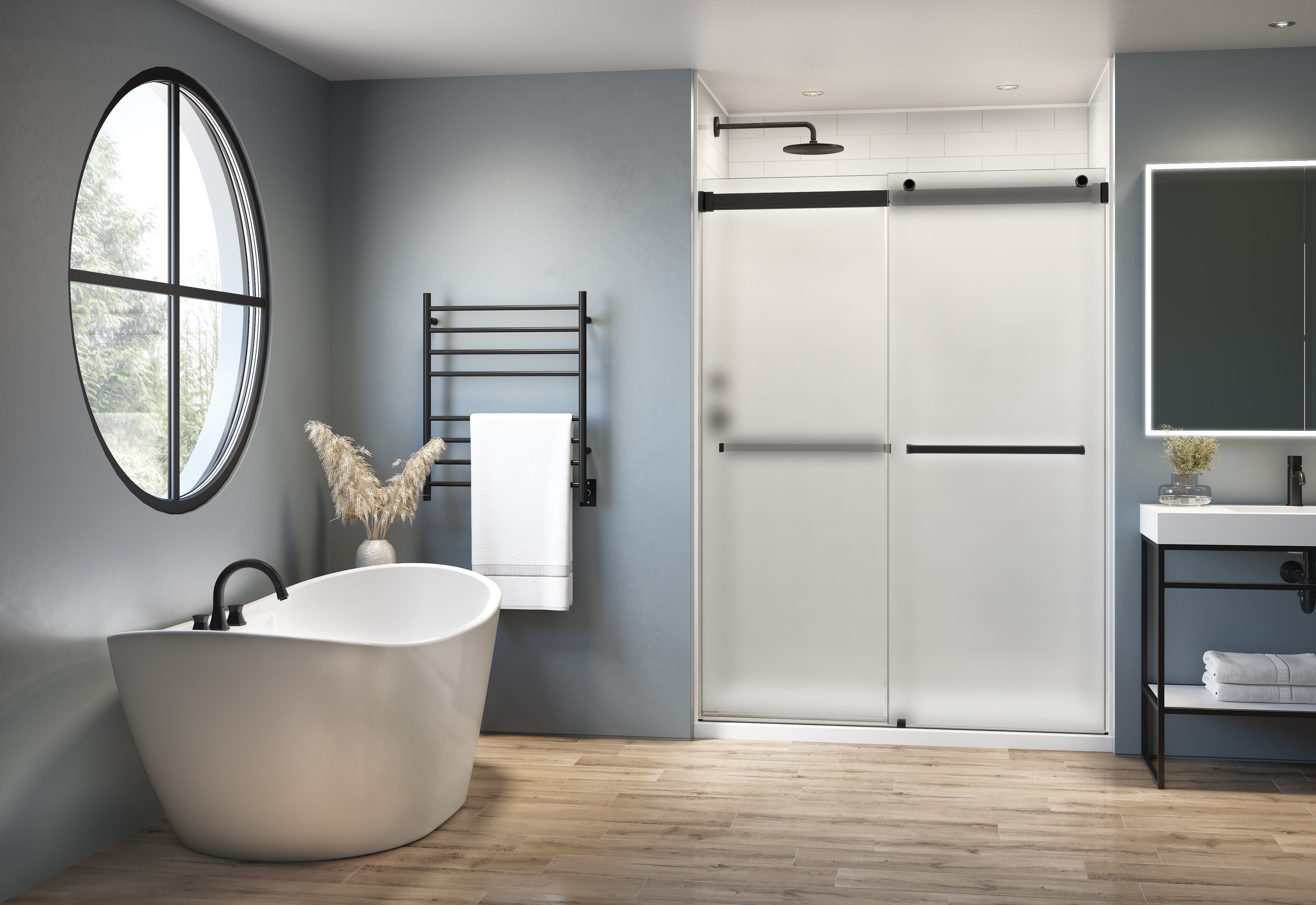 Fleurco Gemini Plus Frameless Sliding Shower Door 79 Inch