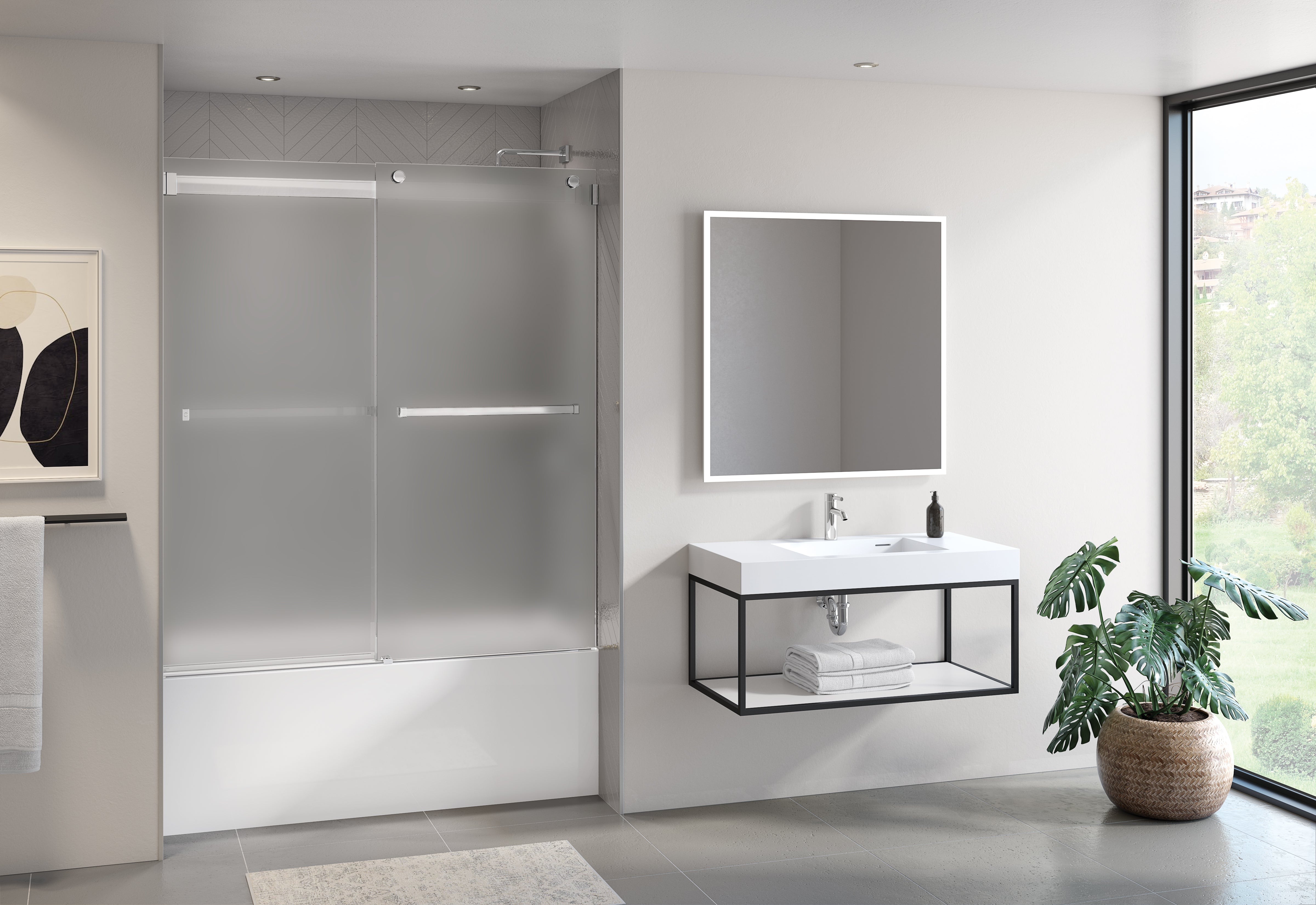 Gemini Plus Tub enclosure Shower Door