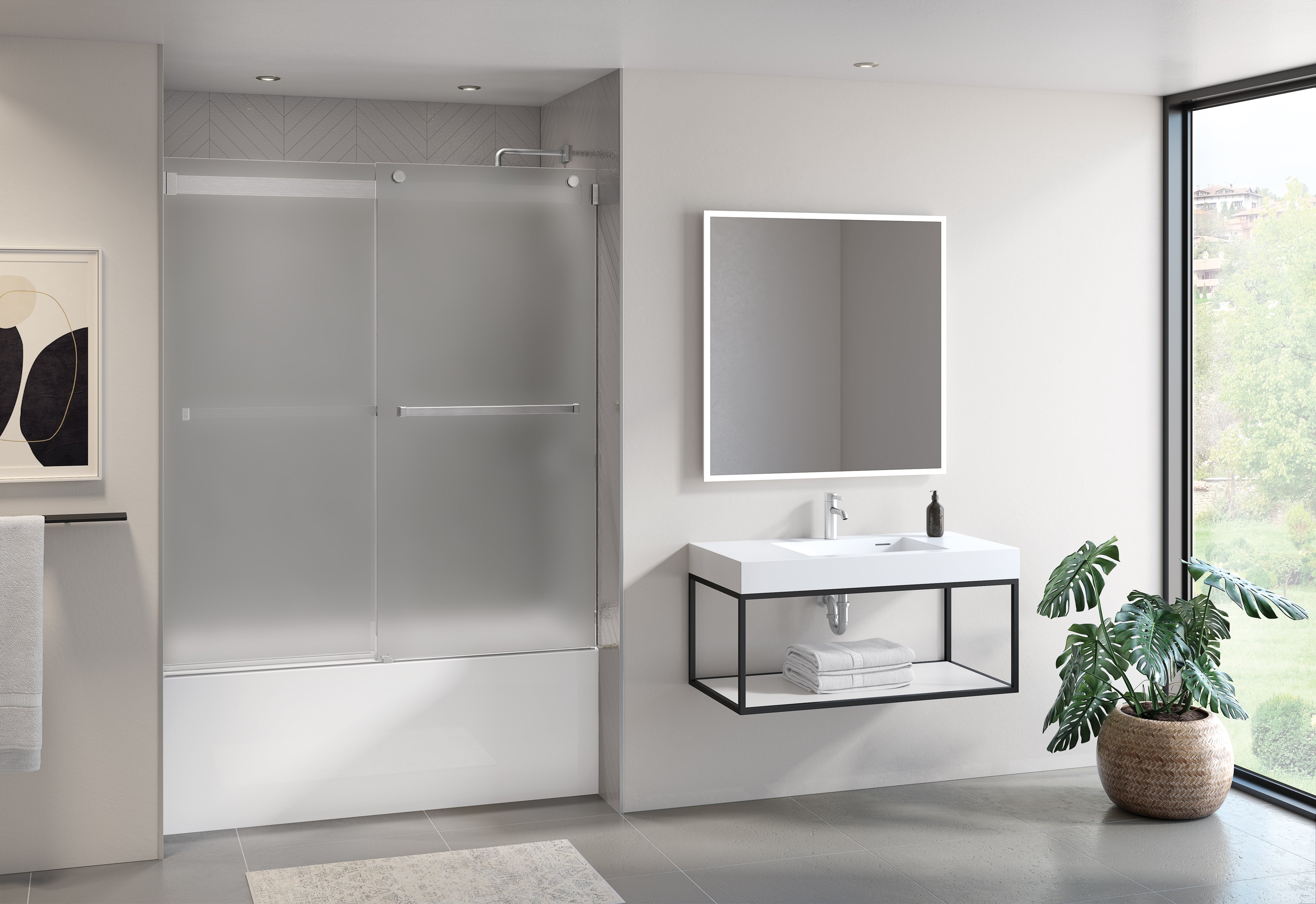 Gemini Plus Tub enclosure Shower Door