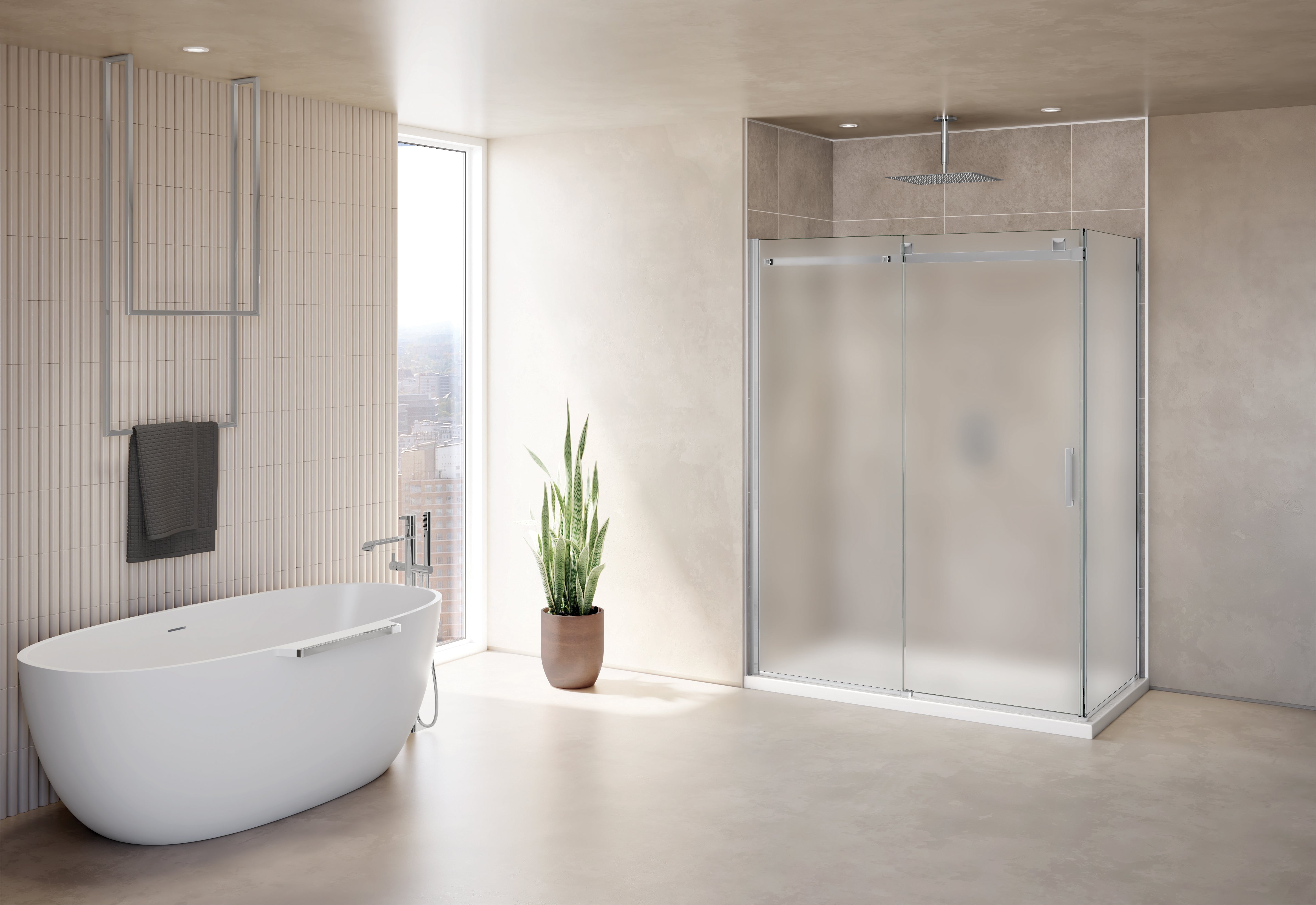Skyline 2 sided Shower Door - Chrome