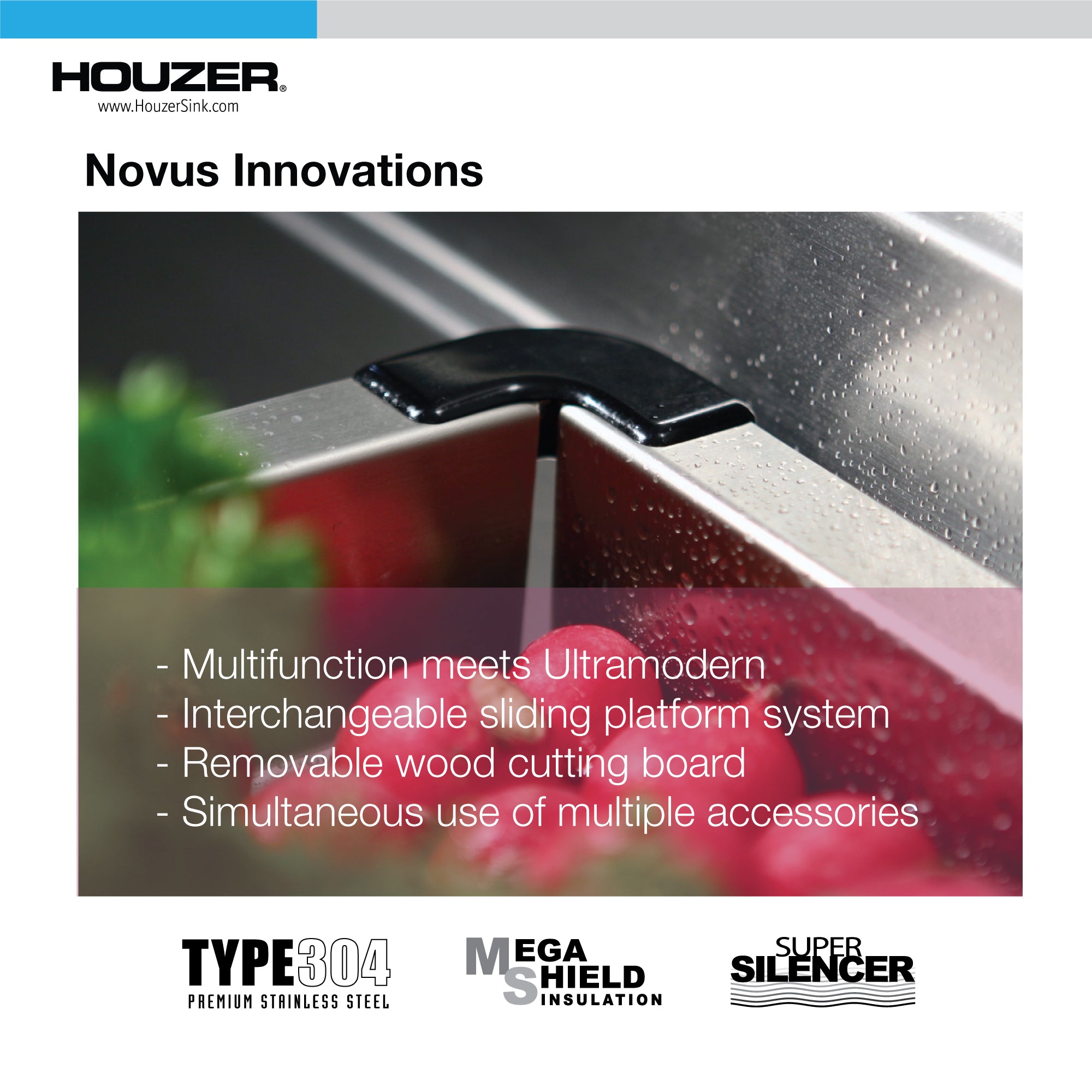 Novus Series 17" Workstation Kitchen Sink with Accessories Included