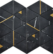 Roca Rockart – Nero Marquina Triangle (12"x14" Mosaic)