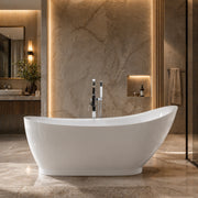 MAIDSTONE Nordland 71 Inch Acrylic Slipper Freestanding Bathtub - No Faucet Drillings