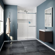 Fleurco NXVZ1 Novara Plus In-Line Bypass Shower Door – EZ Clean, Stainless Steel Rollers