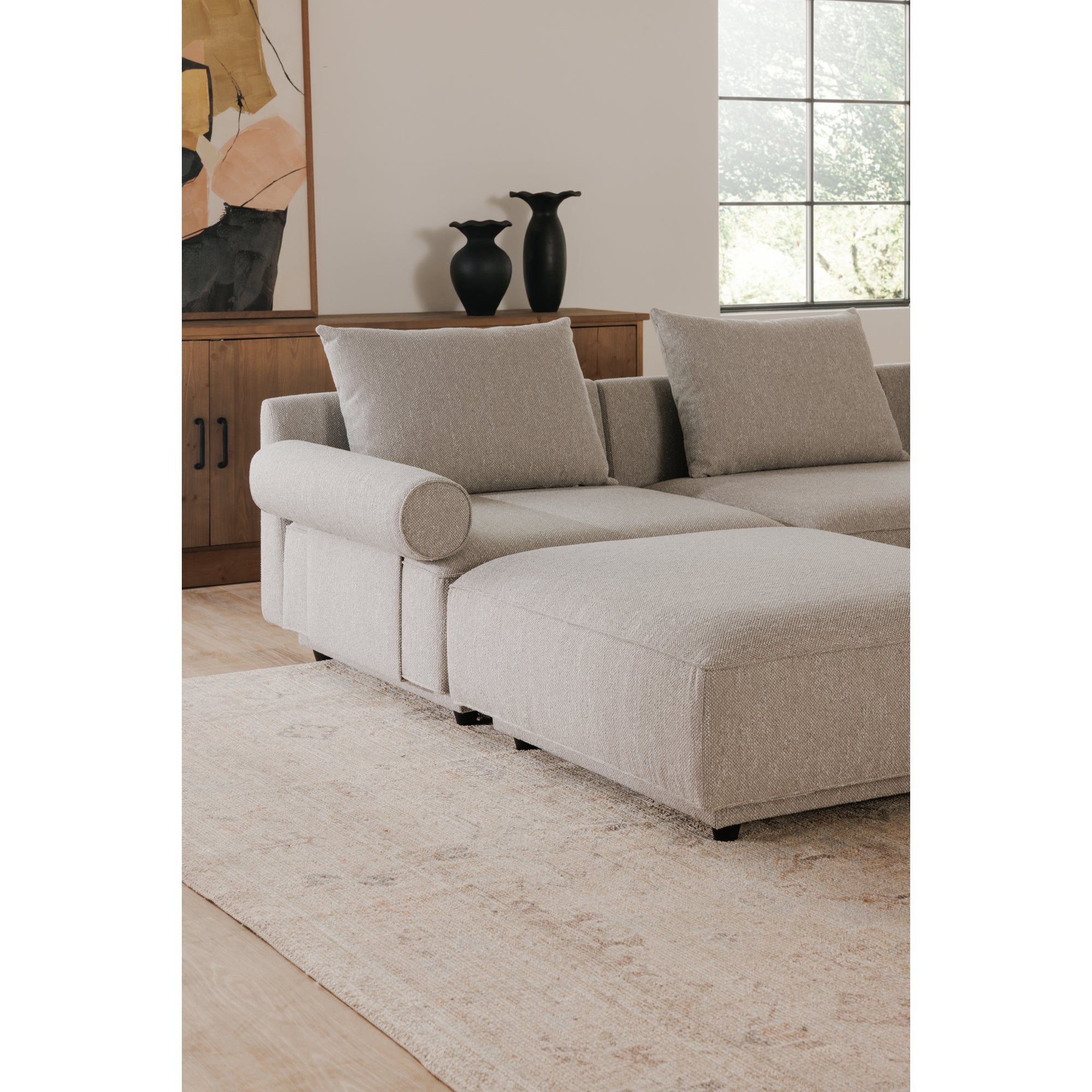 Moes Rosello Right Arm Facing Chair Light Grey OA-1009-29