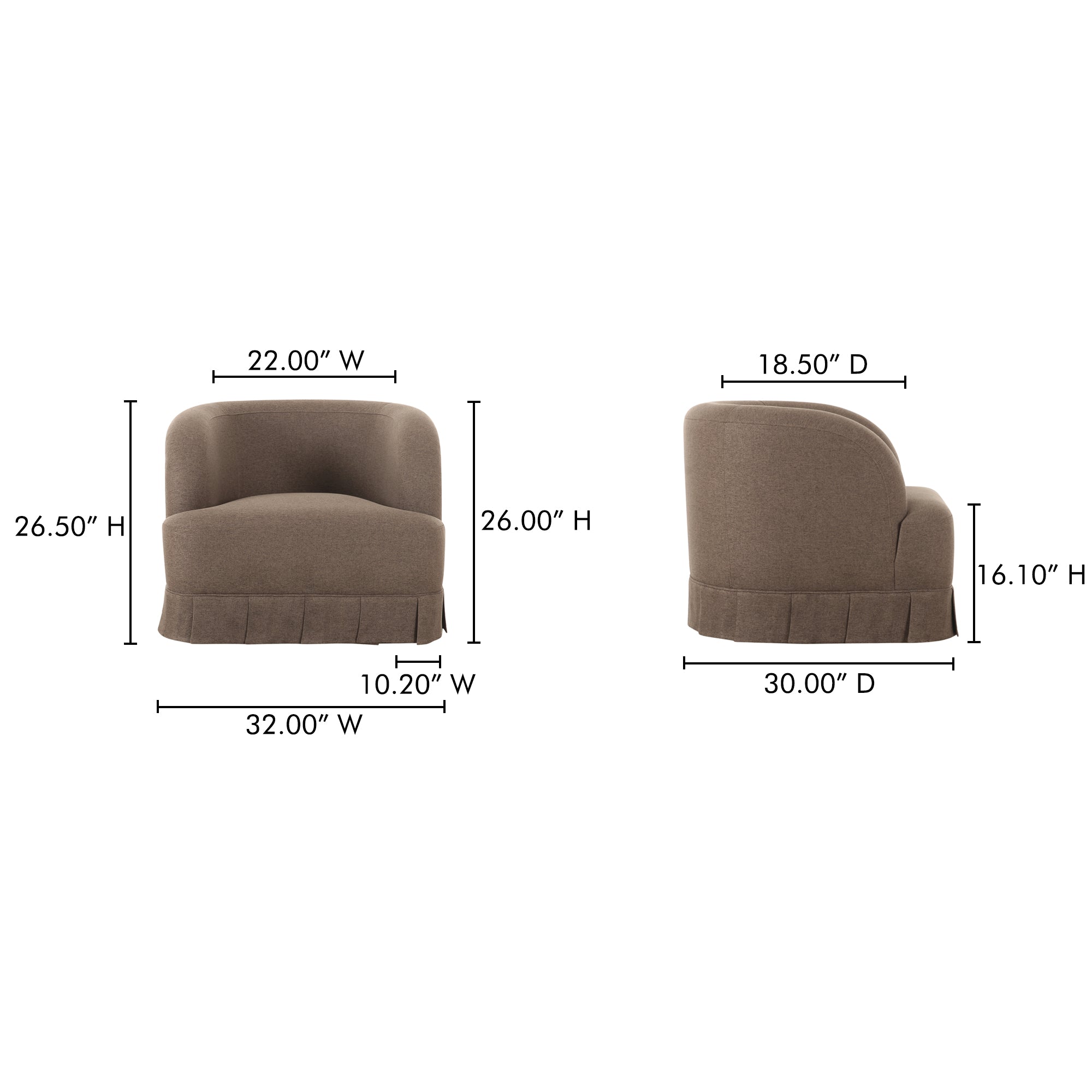 Moes Maren Swivel Chair Brown OA-1013-03