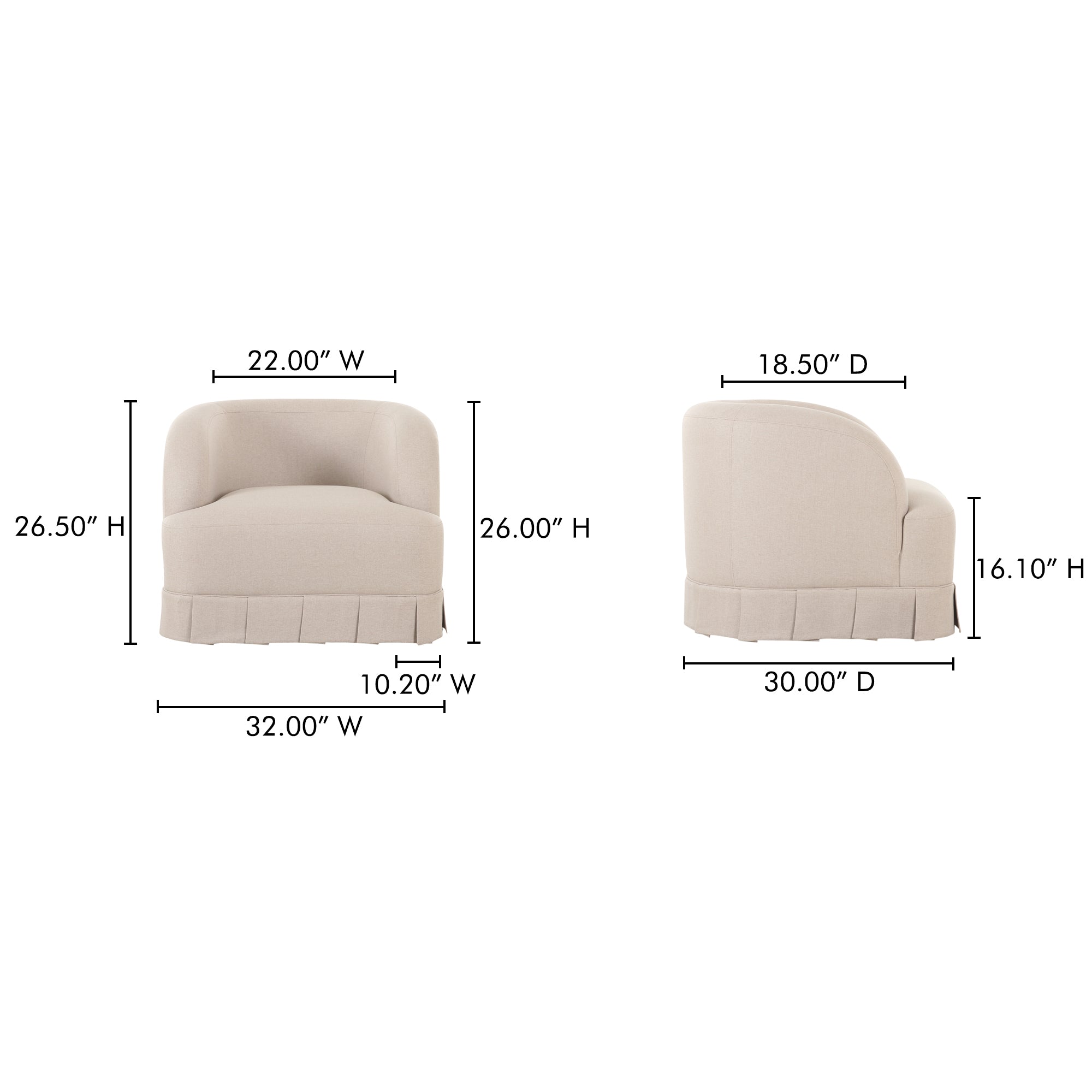 Moes Maren Swivel Chair Beige OA-1013-34